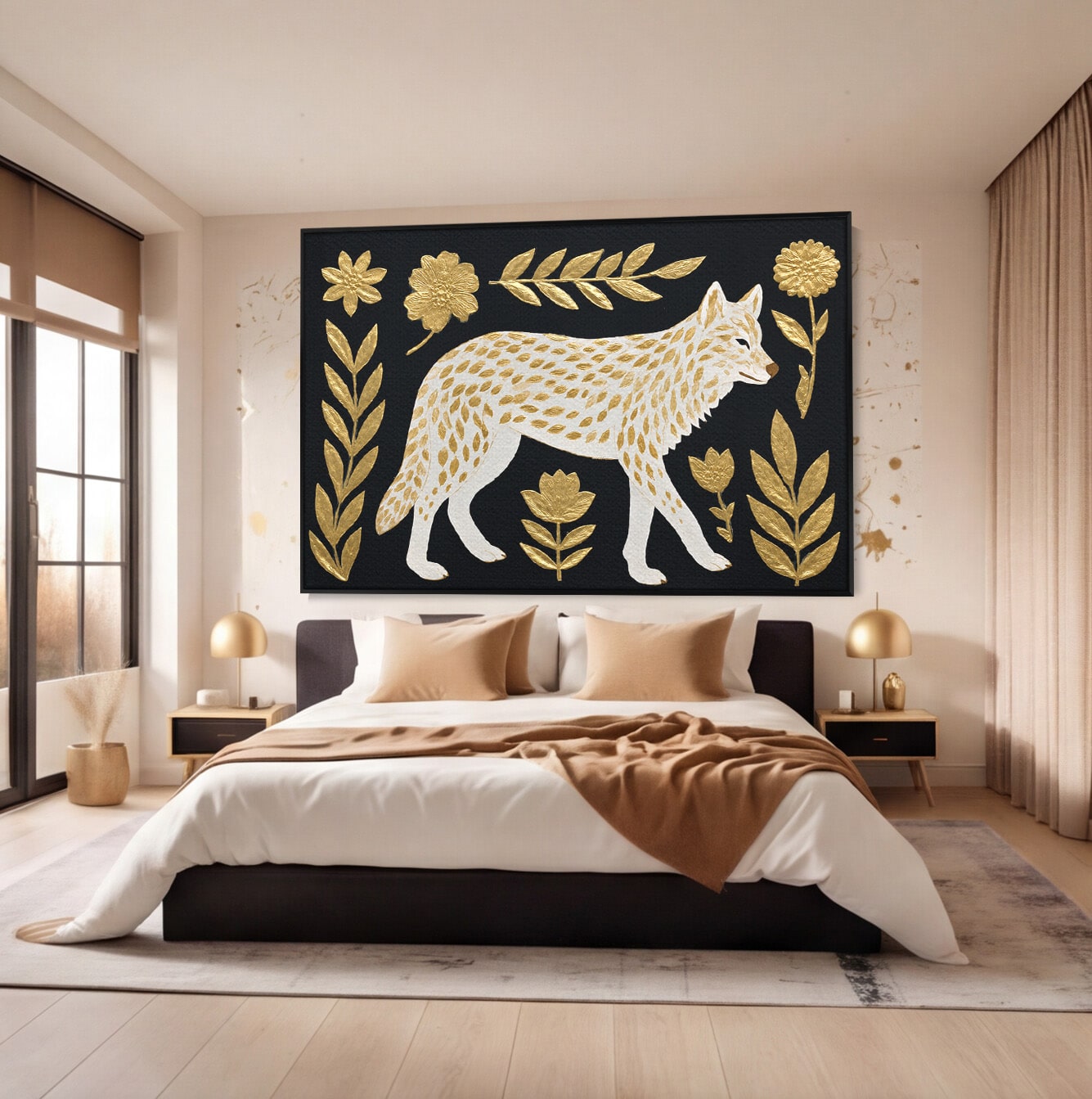 Tablou Canvas Premium LuxCanva® M1579, Spirit Sălbatic, Lup, Animale, Natura, Elegant, Living, Dormitor, Culori Vibrante