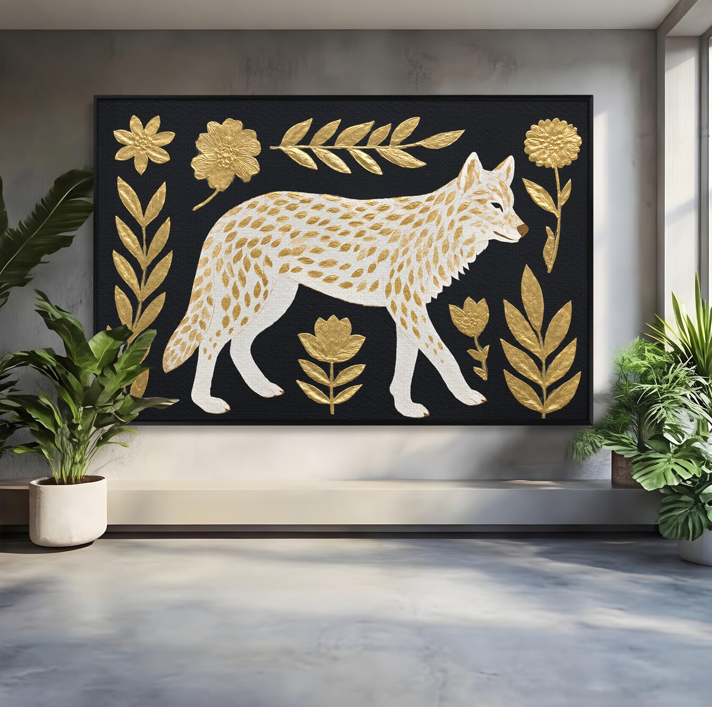 Tablou Canvas Premium LuxCanva® M1579, Spirit Sălbatic, Lup, Animale, Natura, Elegant, Living, Dormitor, Culori Vibrante