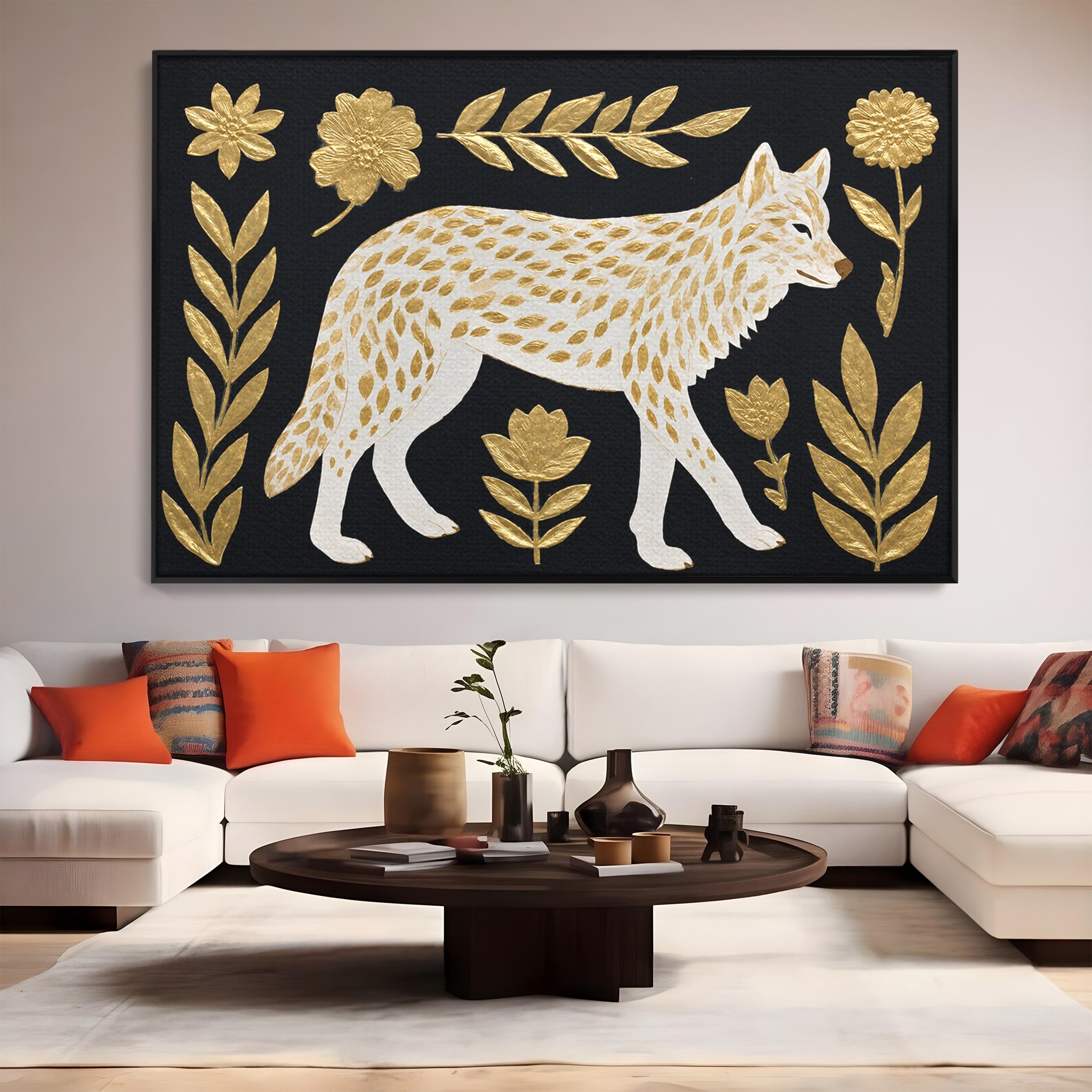 Tablou Canvas Premium LuxCanva® M1579, Spirit Sălbatic, Lup, Animale, Natura, Elegant, Living, Dormitor, Culori Vibrante