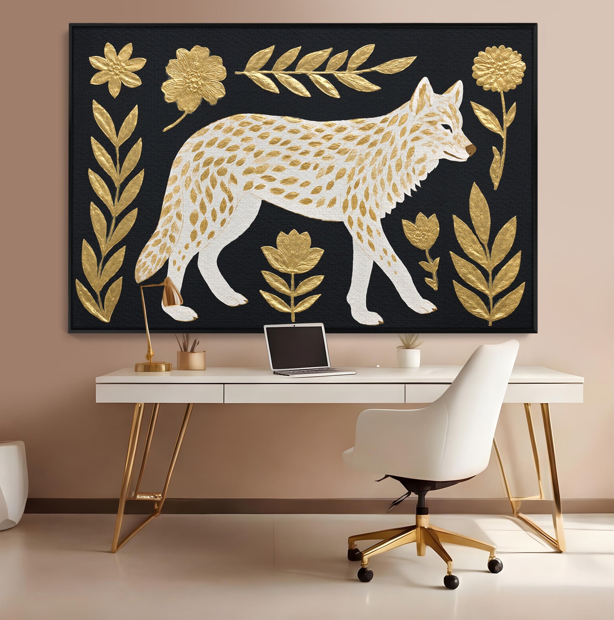 Tablou Canvas Premium LuxCanva® M1579, Spirit Sălbatic, Lup, Animale, Natura, Elegant, Living, Dormitor, Culori Vibrante