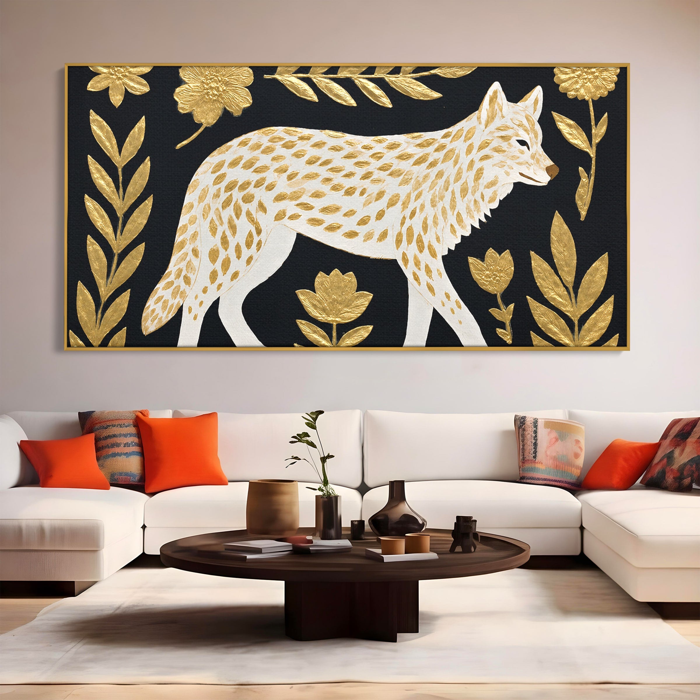 Tablou Canvas Premium LuxCanva® M1579, Spirit Sălbatic, Lup, Animale, Natura, Elegant, Living, Dormitor, Culori Vibrante