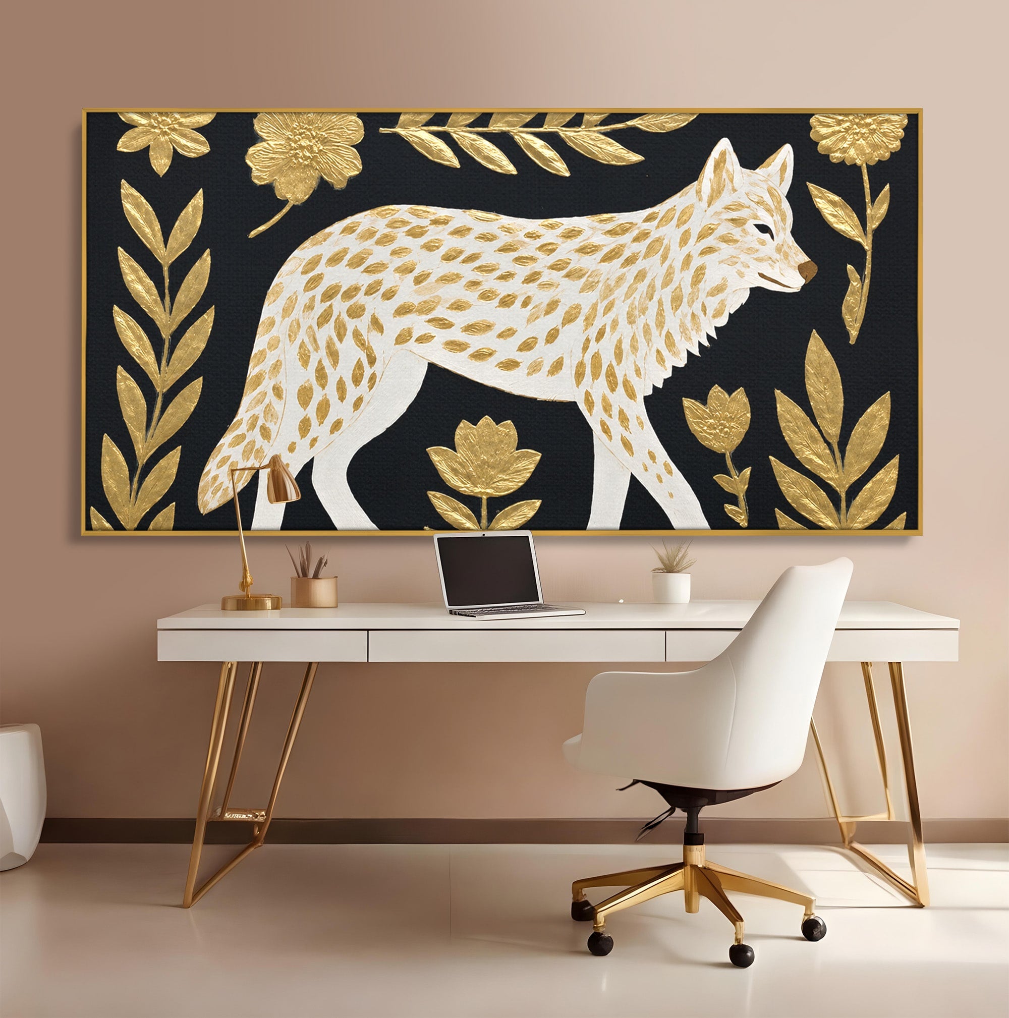 Tablou Canvas Premium LuxCanva® M1579, Spirit Sălbatic, Lup, Animale, Natura, Elegant, Living, Dormitor, Culori Vibrante