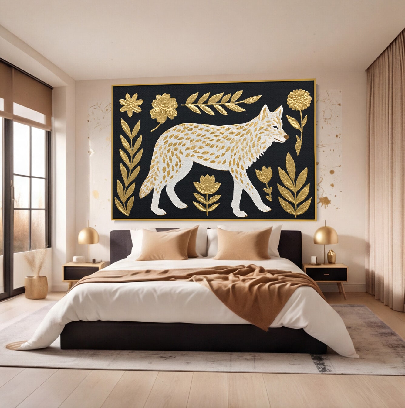 Tablou Canvas Premium LuxCanva® M1579, Spirit Sălbatic, Lup, Animale, Natura, Elegant, Living, Dormitor, Culori Vibrante