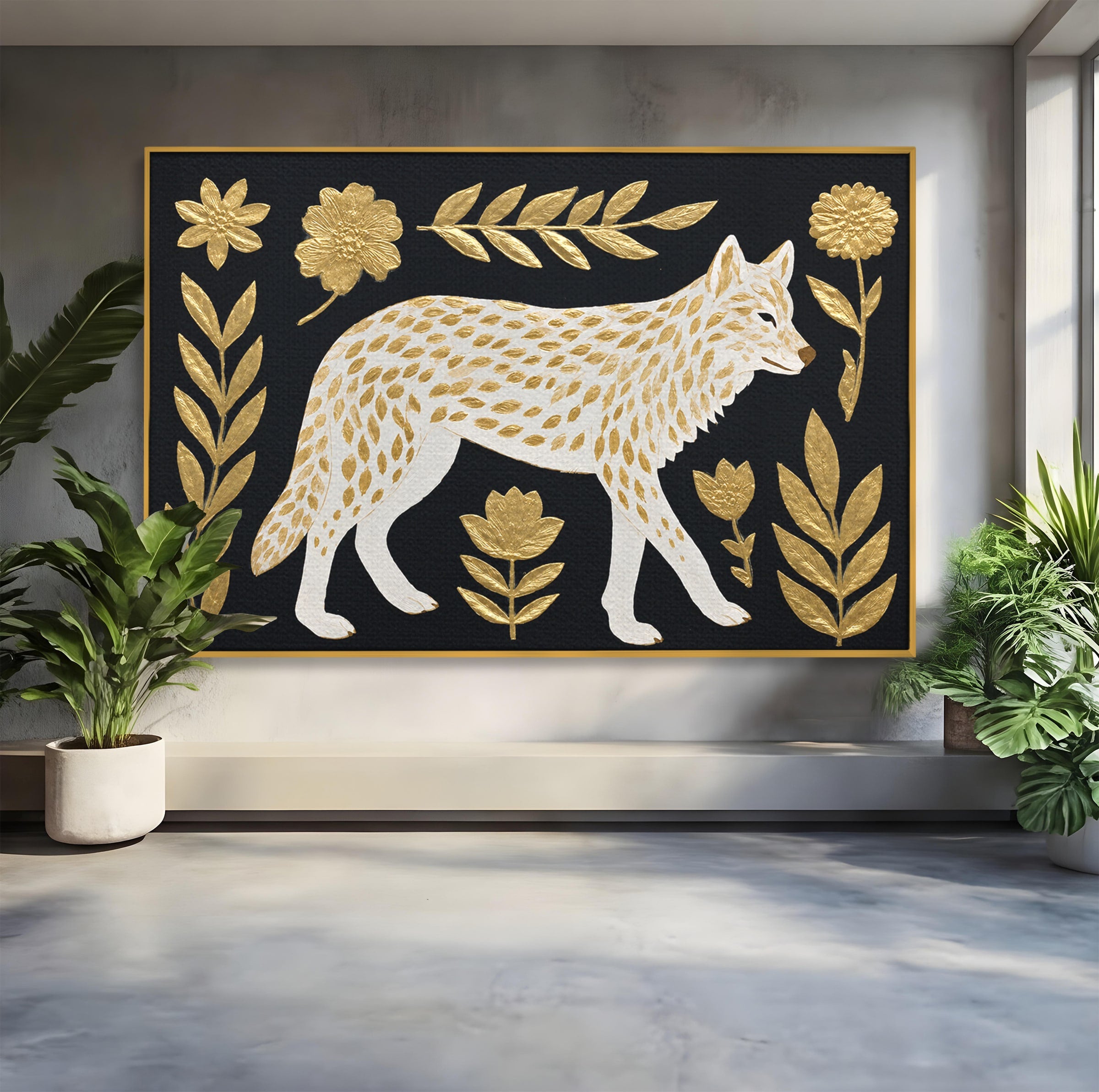 Tablou Canvas Premium LuxCanva® M1579, Spirit Sălbatic, Lup, Animale, Natura, Elegant, Living, Dormitor, Culori Vibrante