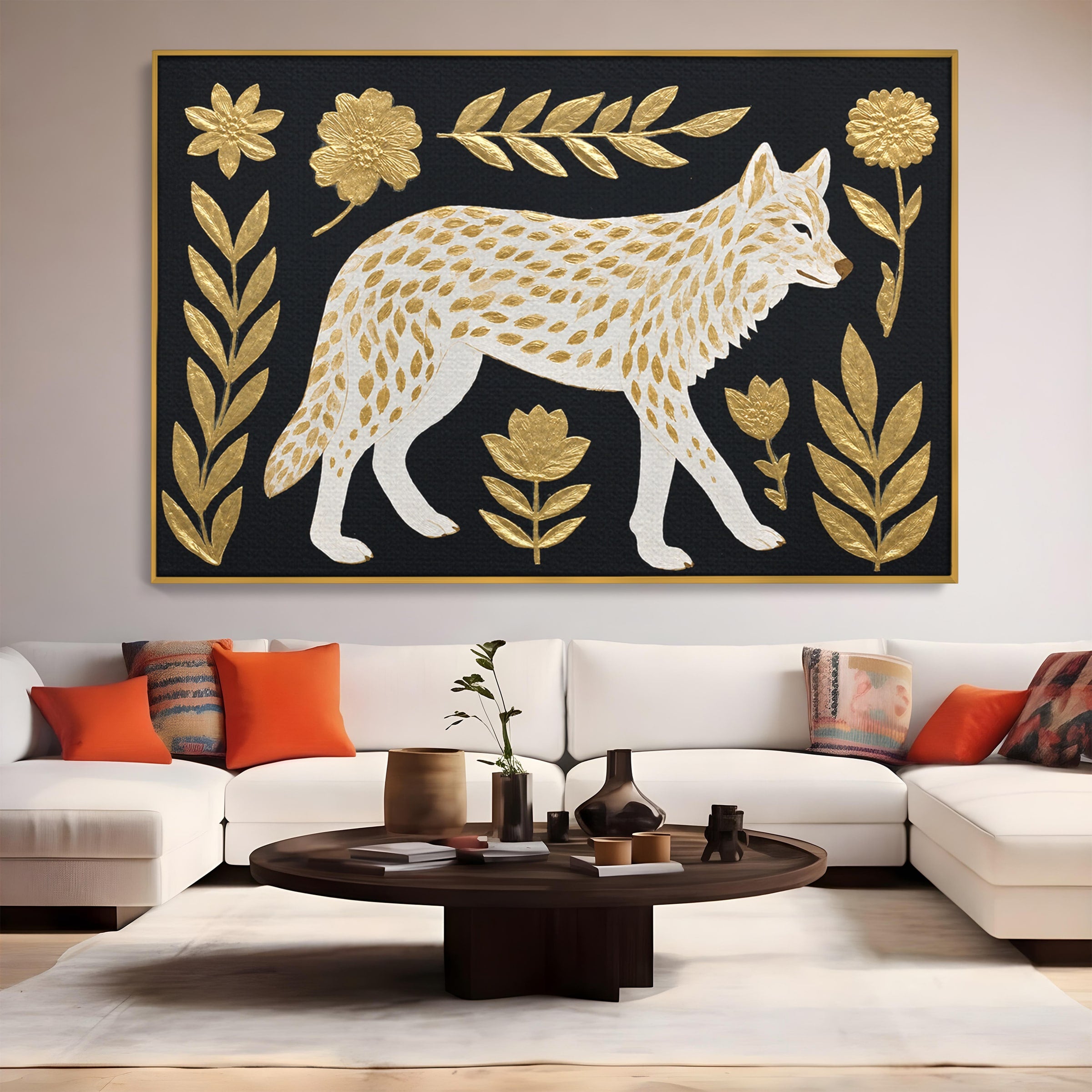 Tablou Canvas Premium LuxCanva® M1579, Spirit Sălbatic, Lup, Animale, Natura, Elegant, Living, Dormitor, Culori Vibrante
