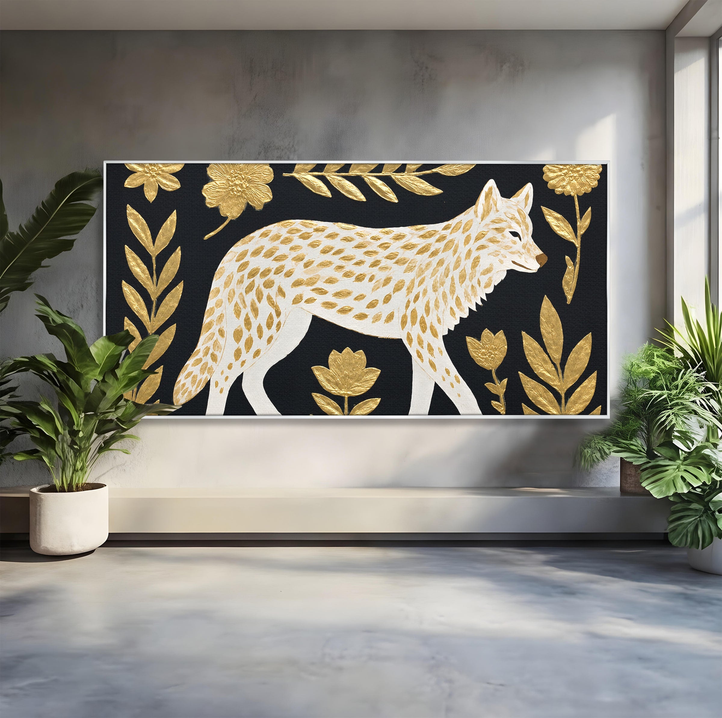 Tablou Canvas Premium LuxCanva® M1579, Spirit Sălbatic, Lup, Animale, Natura, Elegant, Living, Dormitor, Culori Vibrante