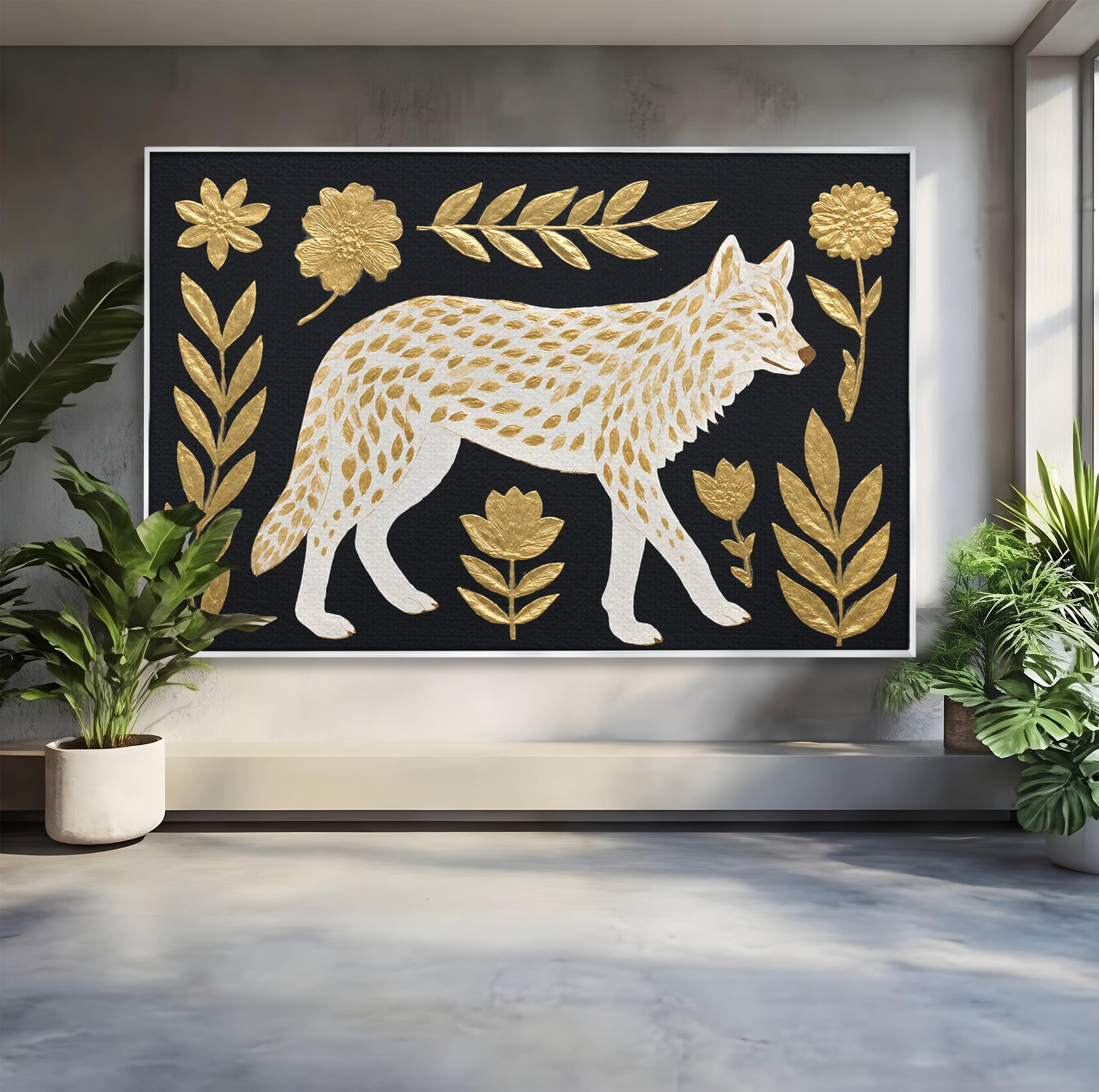 Tablou Canvas Premium LuxCanva® M1579, Spirit Sălbatic, Lup, Animale, Natura, Elegant, Living, Dormitor, Culori Vibrante