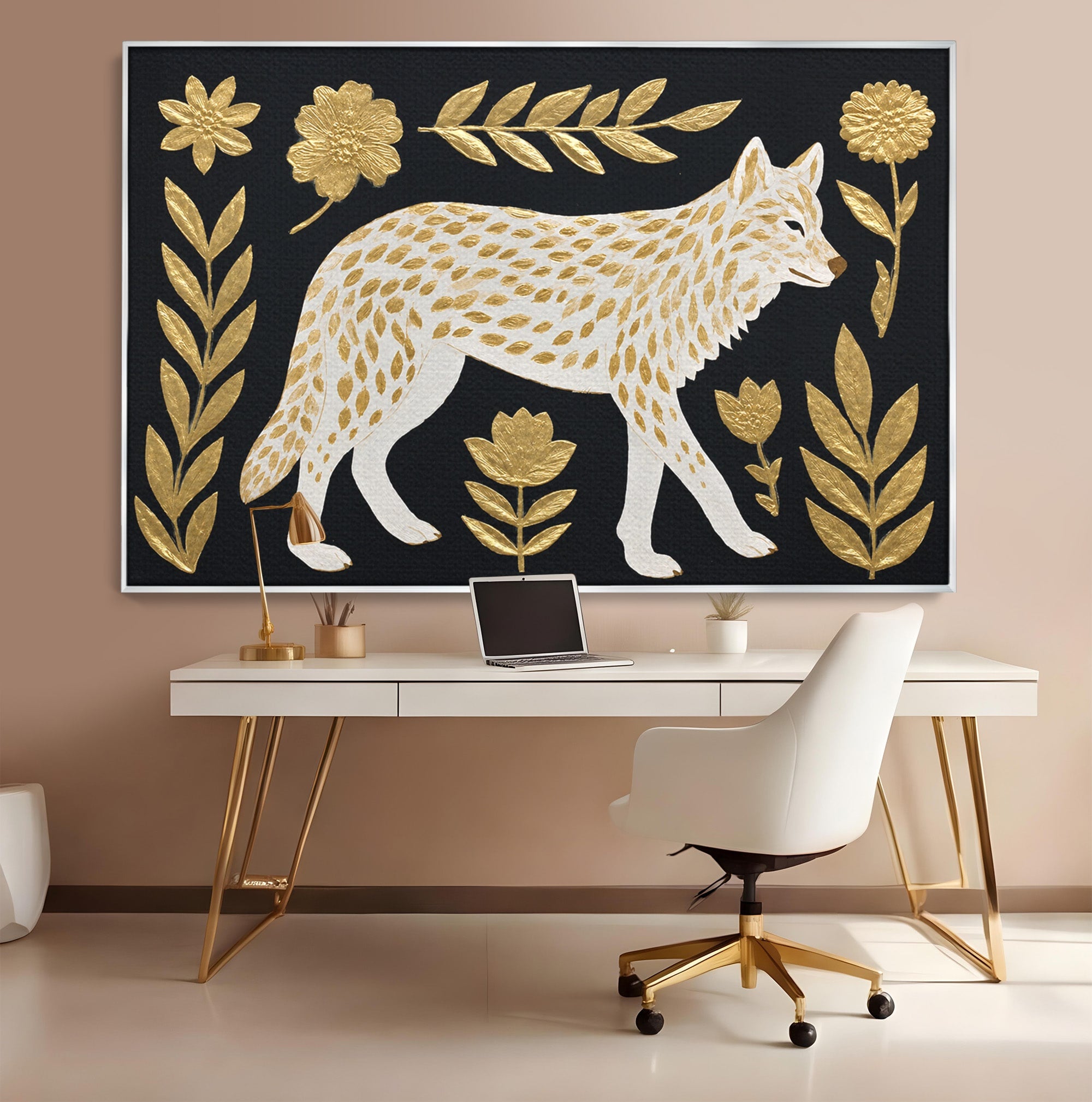 Tablou Canvas Premium LuxCanva® M1579, Spirit Sălbatic, Lup, Animale, Natura, Elegant, Living, Dormitor, Culori Vibrante