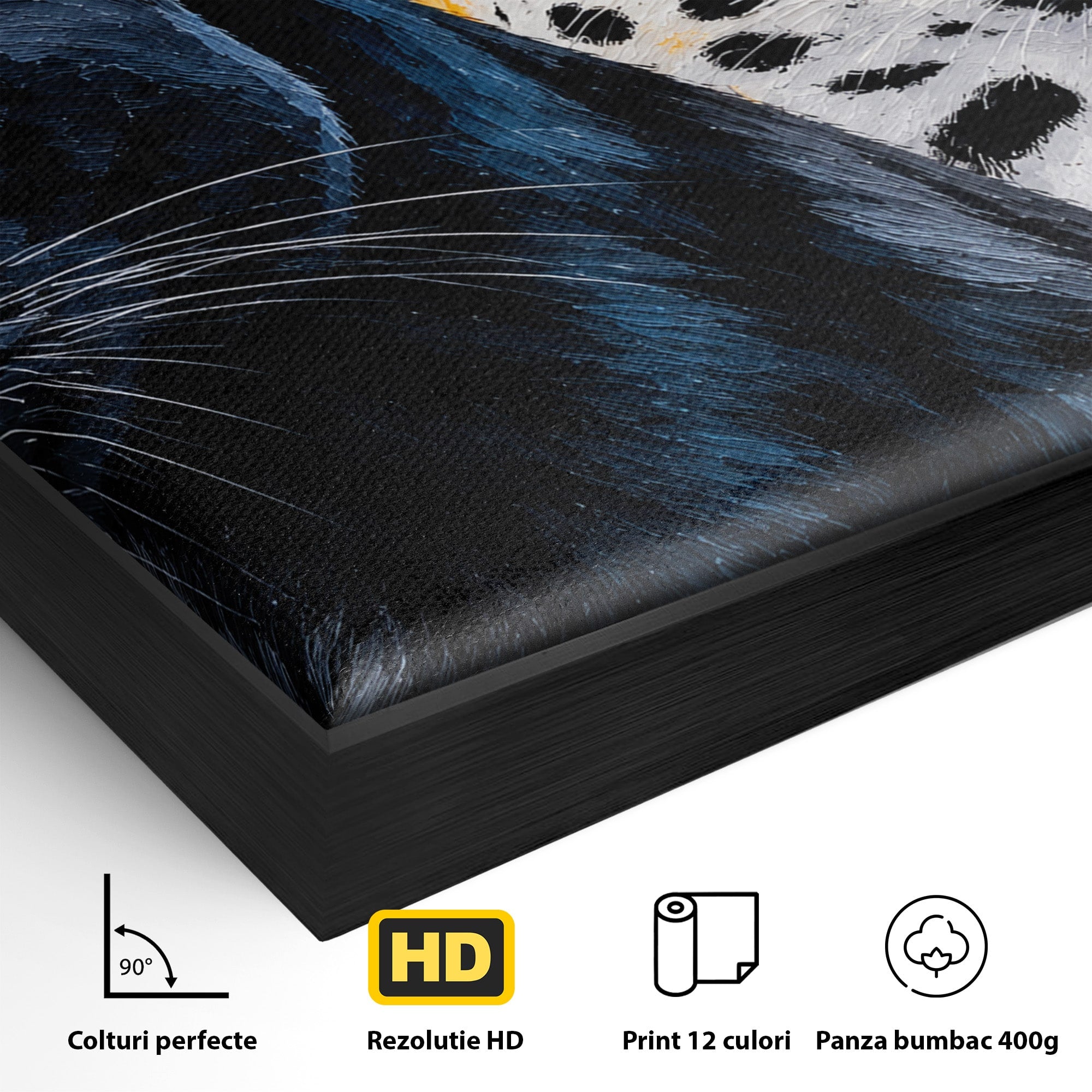 Tablou Canvas Premium LuxCanva® M1582, Pantera Si Leopardul, Pantera, Leopard, Animale, Sălbatic, Living, Culori Vibrante