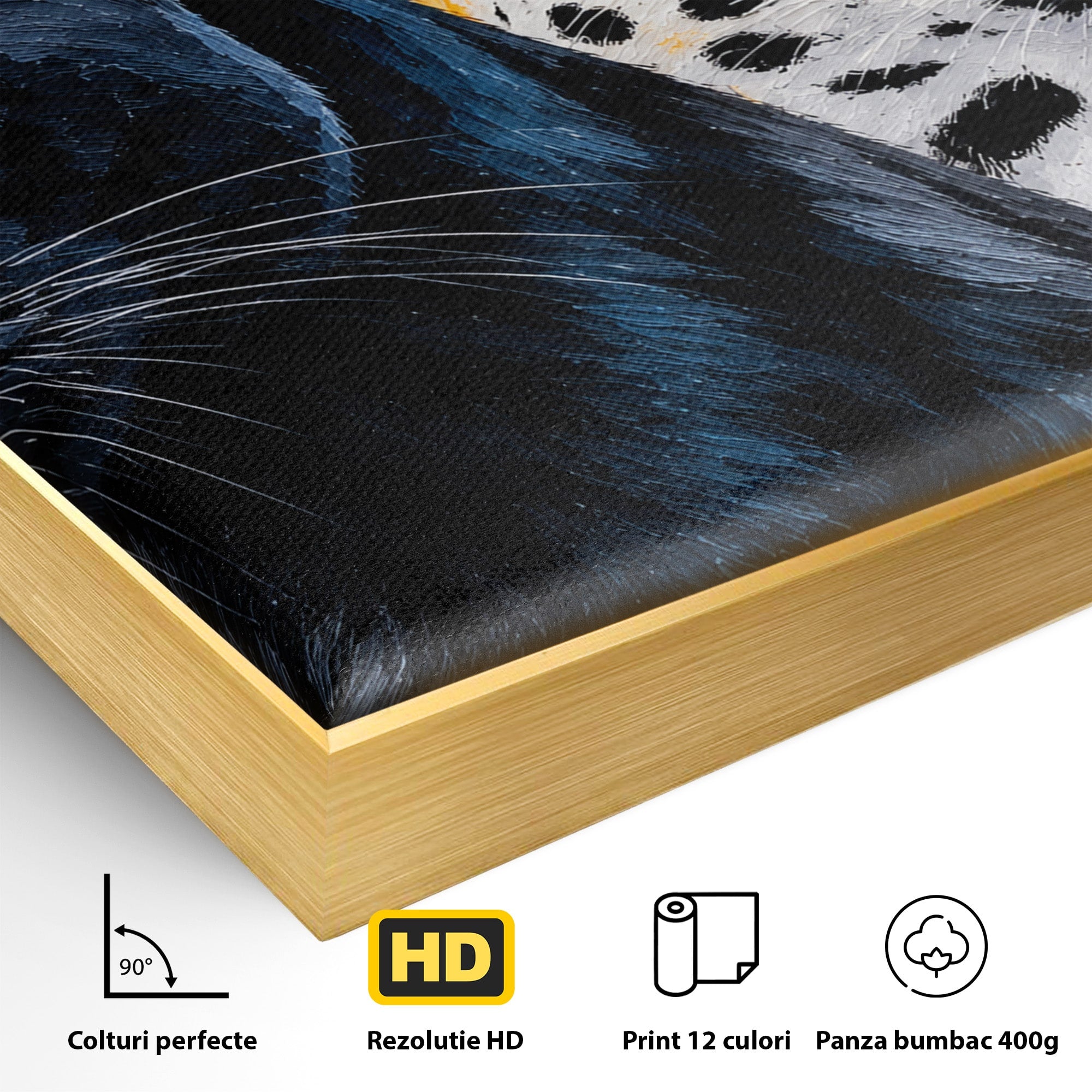 Tablou Canvas Premium LuxCanva® M1582, Pantera Si Leopardul, Pantera, Leopard, Animale, Sălbatic, Living, Culori Vibrante