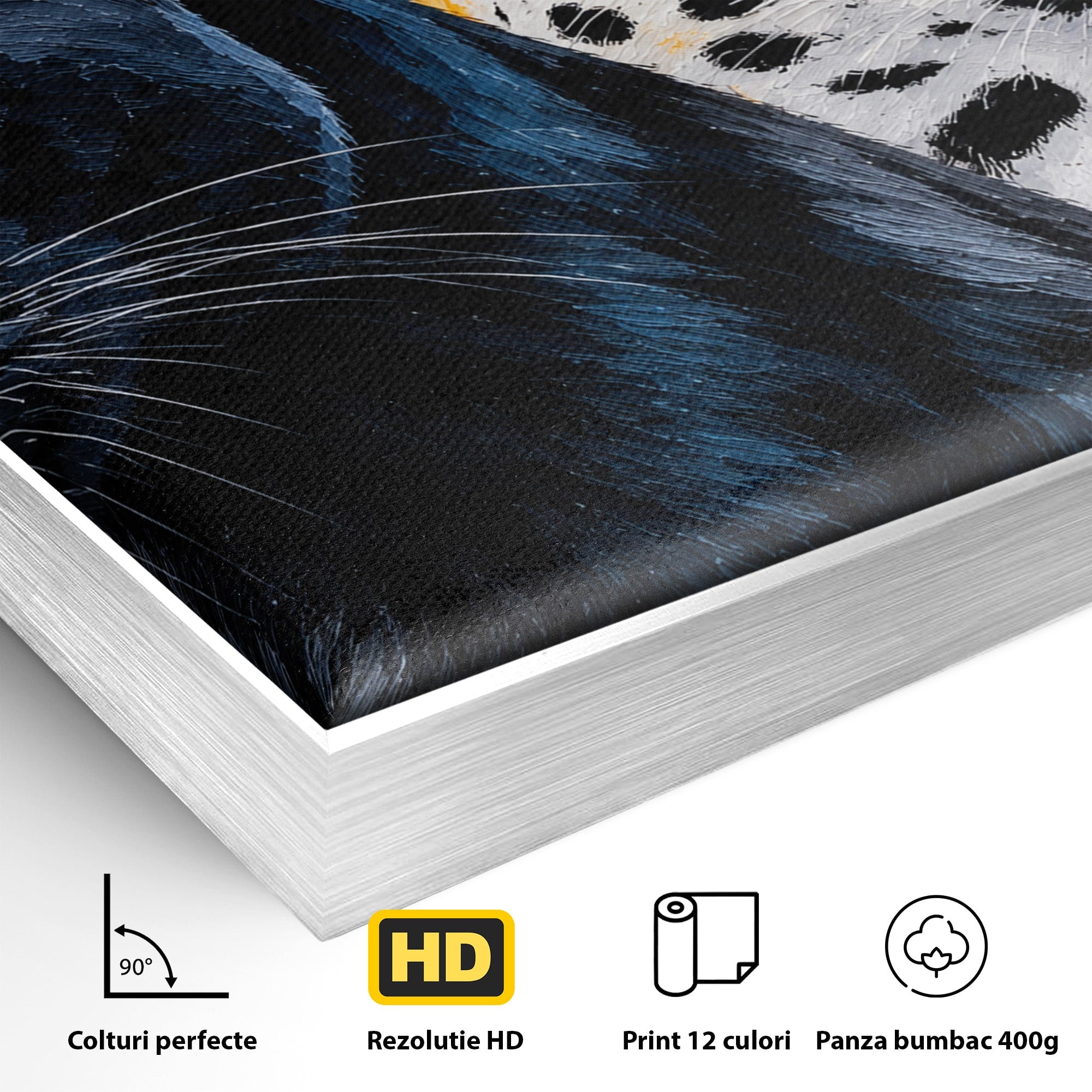 Tablou Canvas Premium LuxCanva® M1582, Pantera Si Leopardul, Pantera, Leopard, Animale, Sălbatic, Living, Culori Vibrante