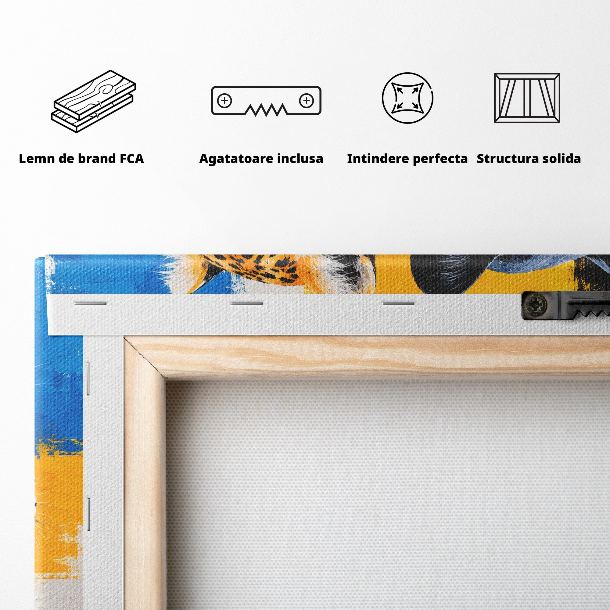 Tablou Canvas Premium LuxCanva® M1582, Pantera Si Leopardul, Pantera, Leopard, Animale, Sălbatic, Living, Culori Vibrante