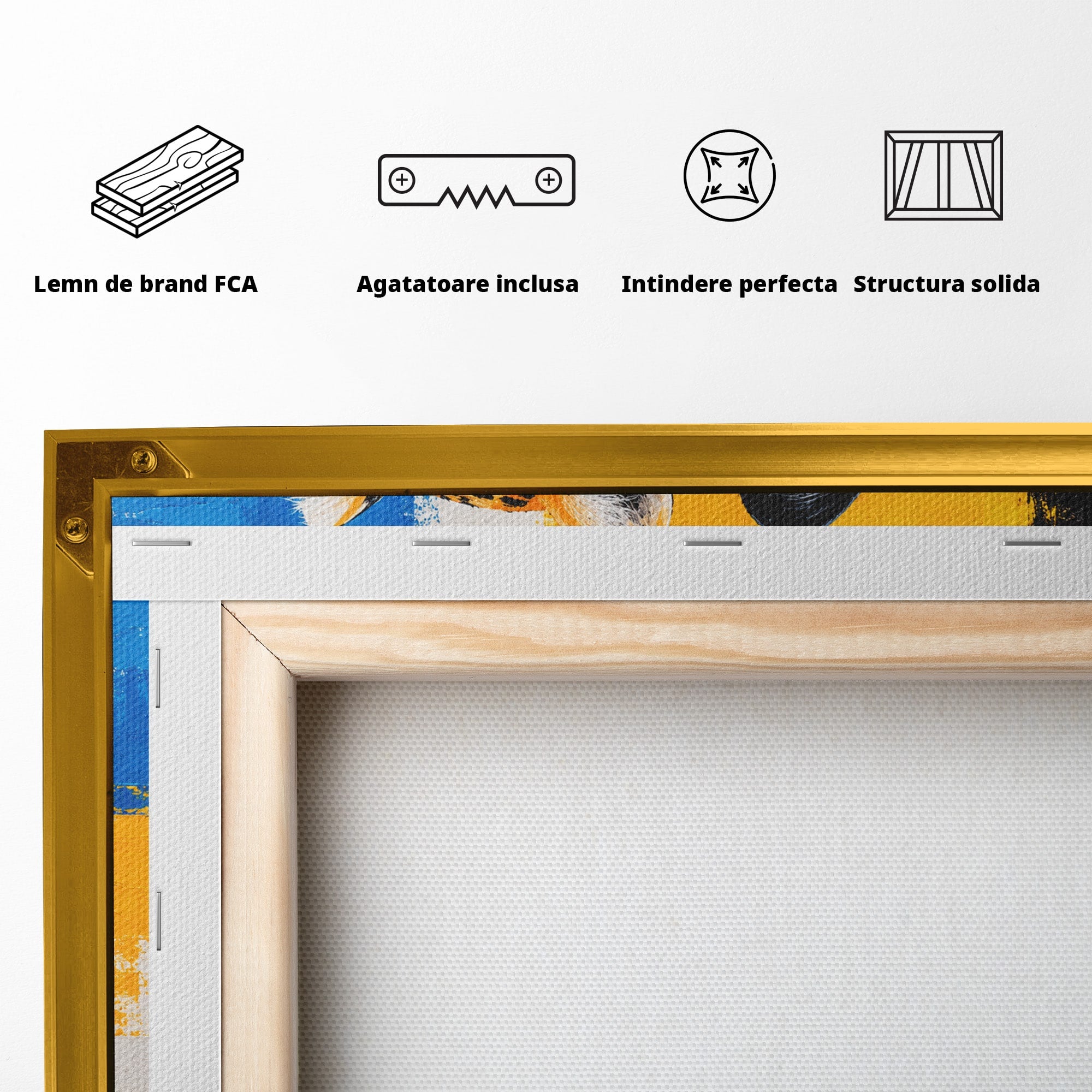 Tablou Canvas Premium LuxCanva® M1582, Pantera Si Leopardul, Pantera, Leopard, Animale, Sălbatic, Living, Culori Vibrante