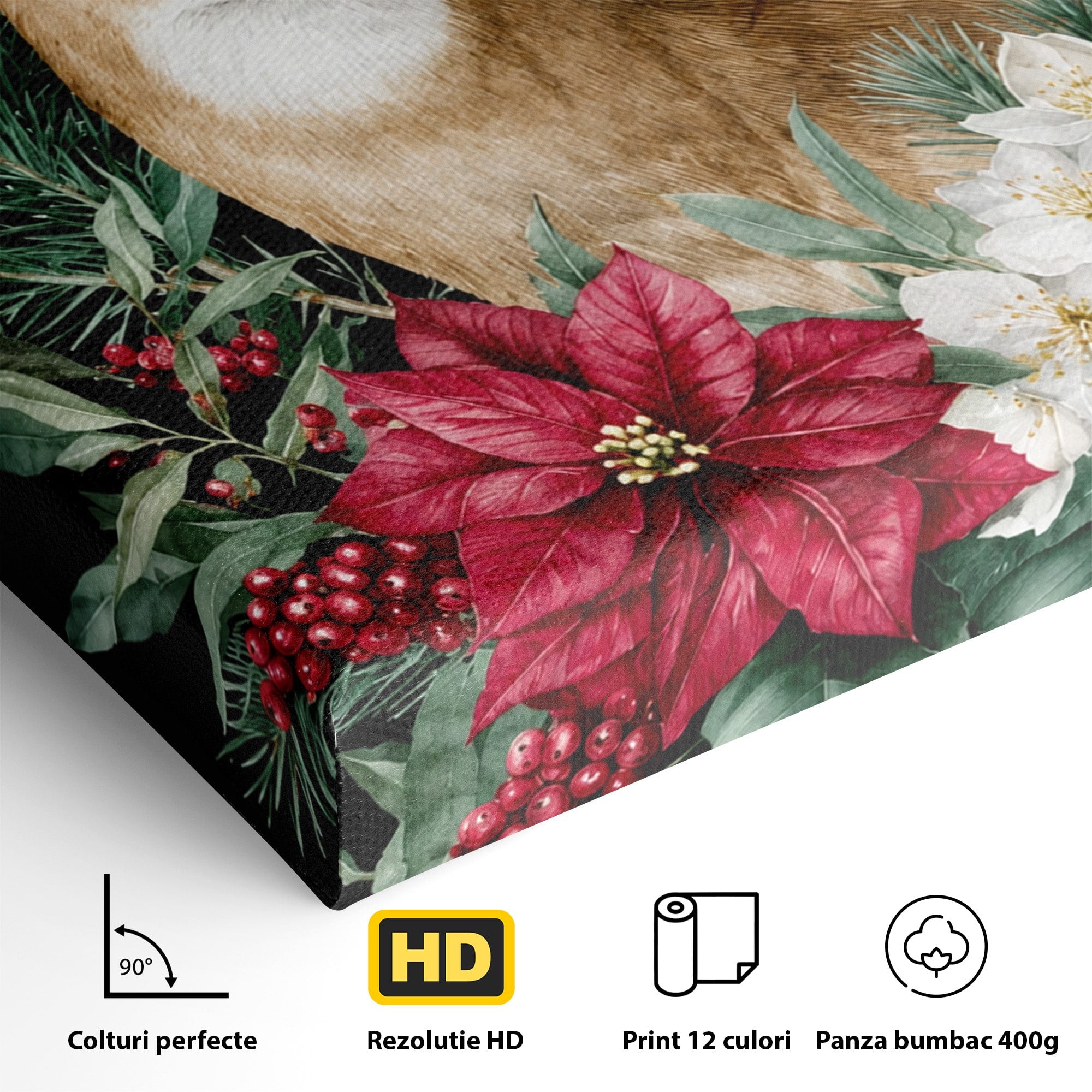 Tablou Canvas Premium LuxCanva® M1586, Cerbul Regal, Cerb, Natura, Padure, Floare, Living, Dormitor, Culori Vibrante