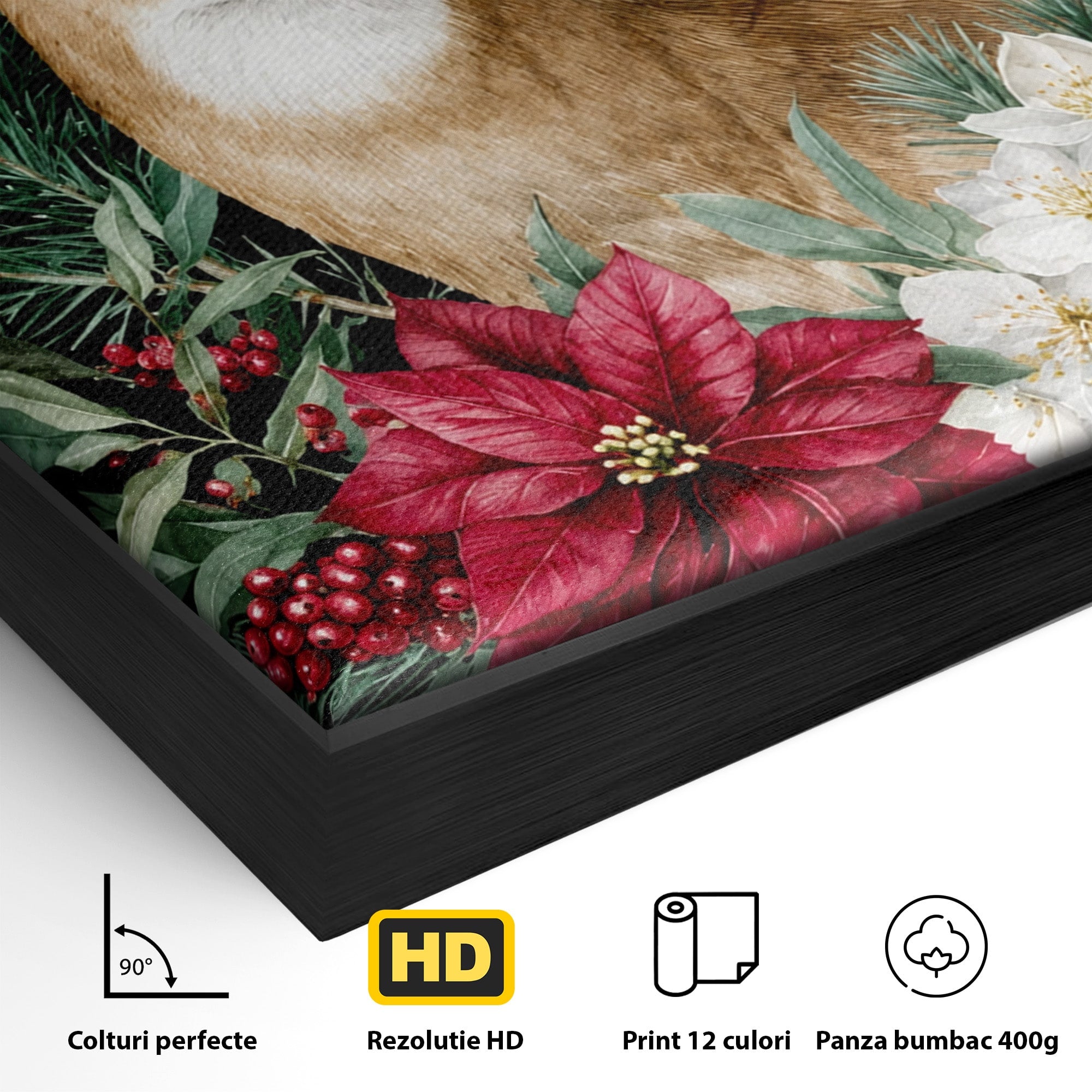 Tablou Canvas Premium LuxCanva® M1586, Cerbul Regal, Cerb, Natura, Padure, Floare, Living, Dormitor, Culori Vibrante