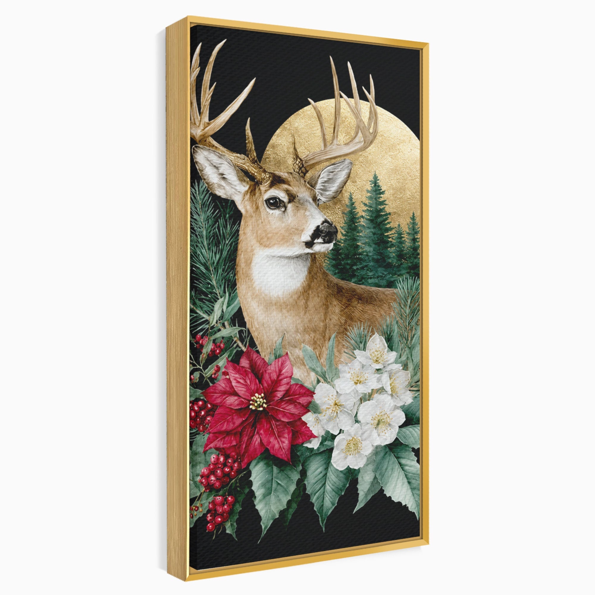 Tablou Canvas Premium LuxCanva® M1586, Cerbul Regal, Cerb, Natura, Padure, Floare, Living, Dormitor, Culori Vibrante