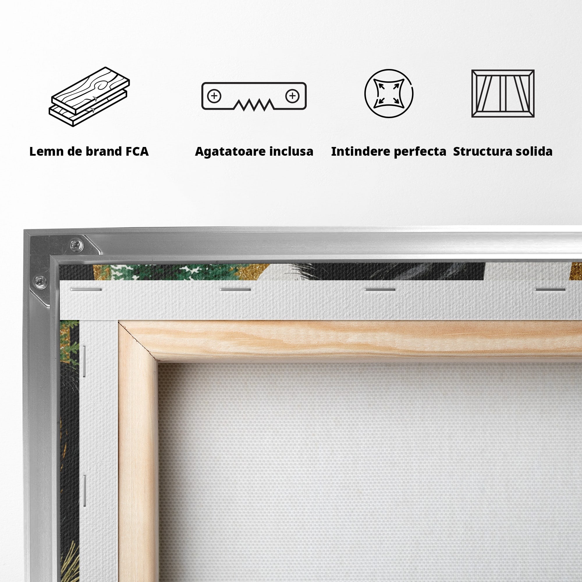 Tablou Canvas Premium LuxCanva® M1589, Cal Negru Majestic, Cal, Natura, Iarna, Living, Eleganta, Culori Vibrante