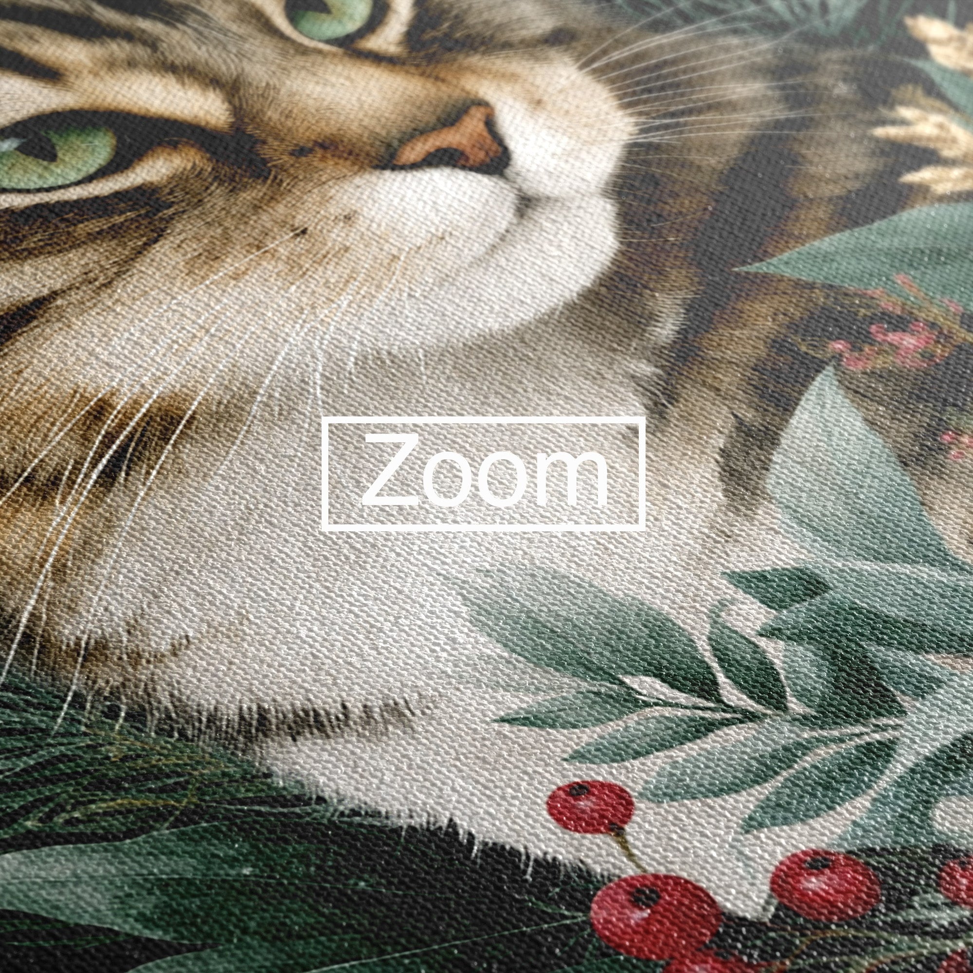 Tablou Canvas Premium LuxCanva® M1590, Pisica Sub Luna, Pisica, Luna, Flori, Natura, Living, Culori Vibrante