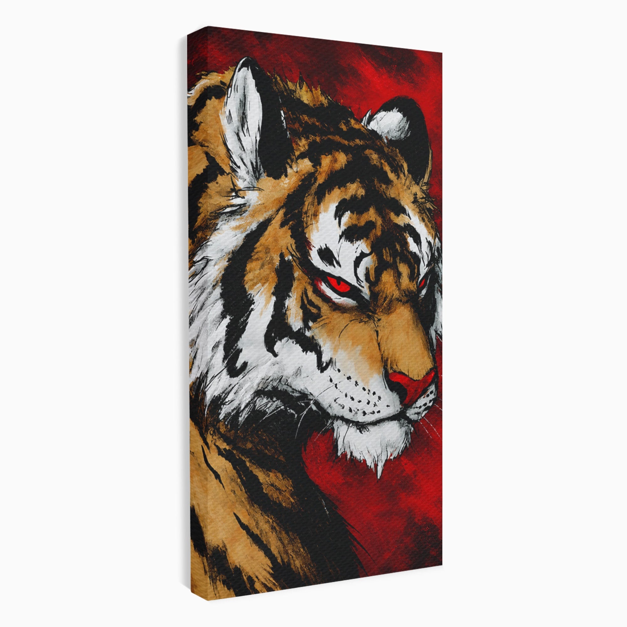 Tablou Canvas Premium LuxCanva® M1593, Tigrul Furtunos, Tigru, Animal, Salbatic, Putere, Dormitor, Culori Vibrante