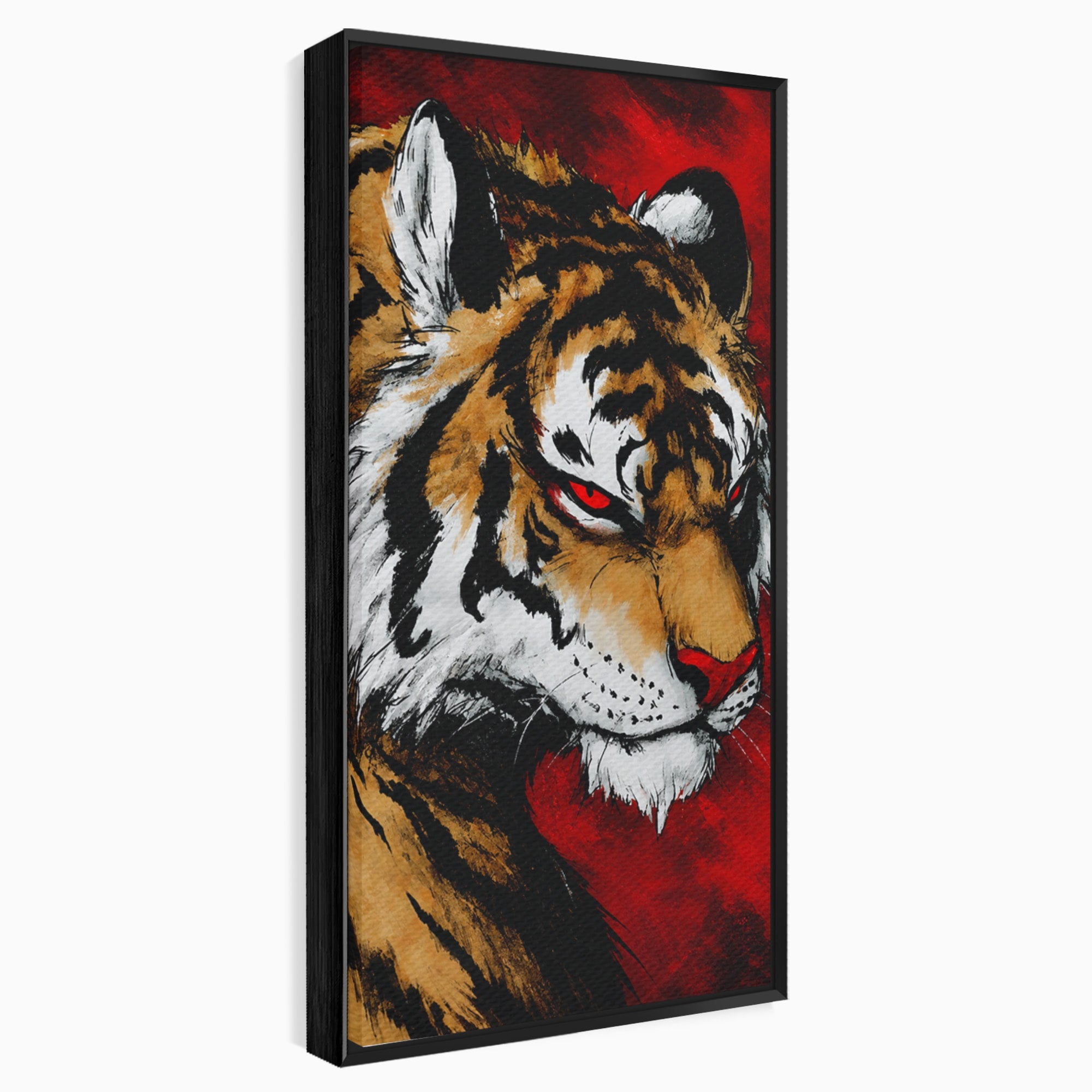 Tablou Canvas Premium LuxCanva® M1593, Tigrul Furtunos, Tigru, Animal, Salbatic, Putere, Dormitor, Culori Vibrante