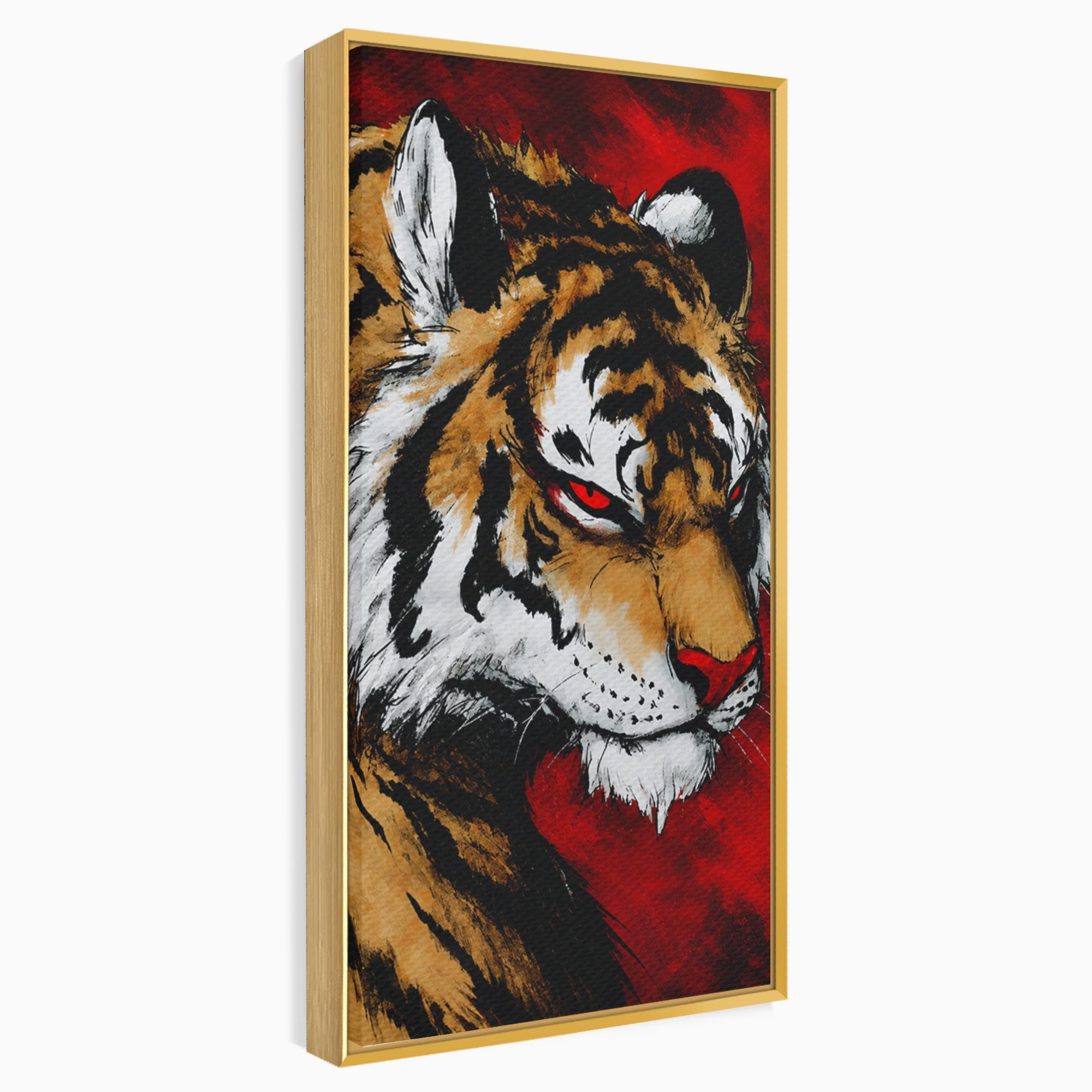 Tablou Canvas Premium LuxCanva® M1593, Tigrul Furtunos, Tigru, Animal, Salbatic, Putere, Dormitor, Culori Vibrante