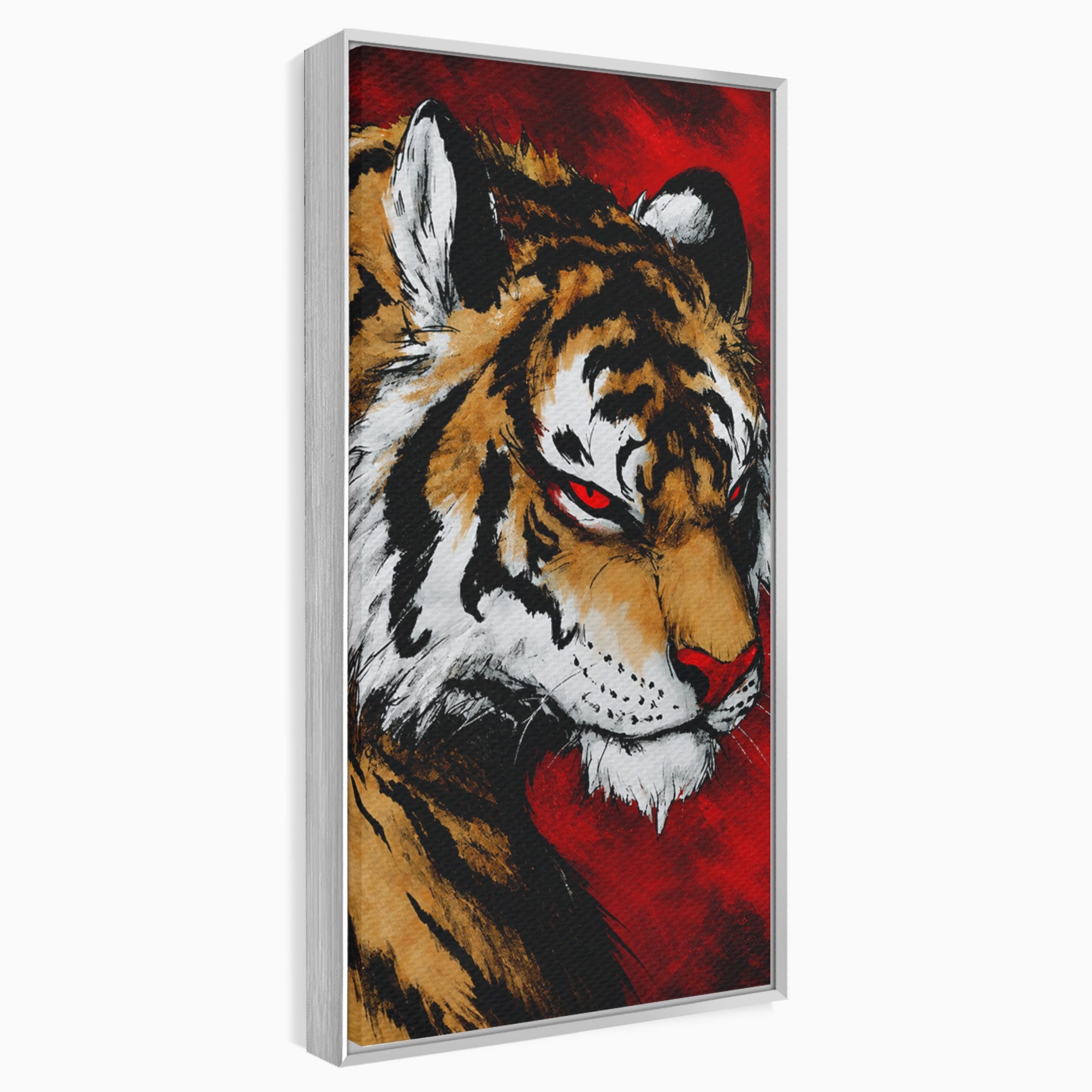 Tablou Canvas Premium LuxCanva® M1593, Tigrul Furtunos, Tigru, Animal, Salbatic, Putere, Dormitor, Culori Vibrante