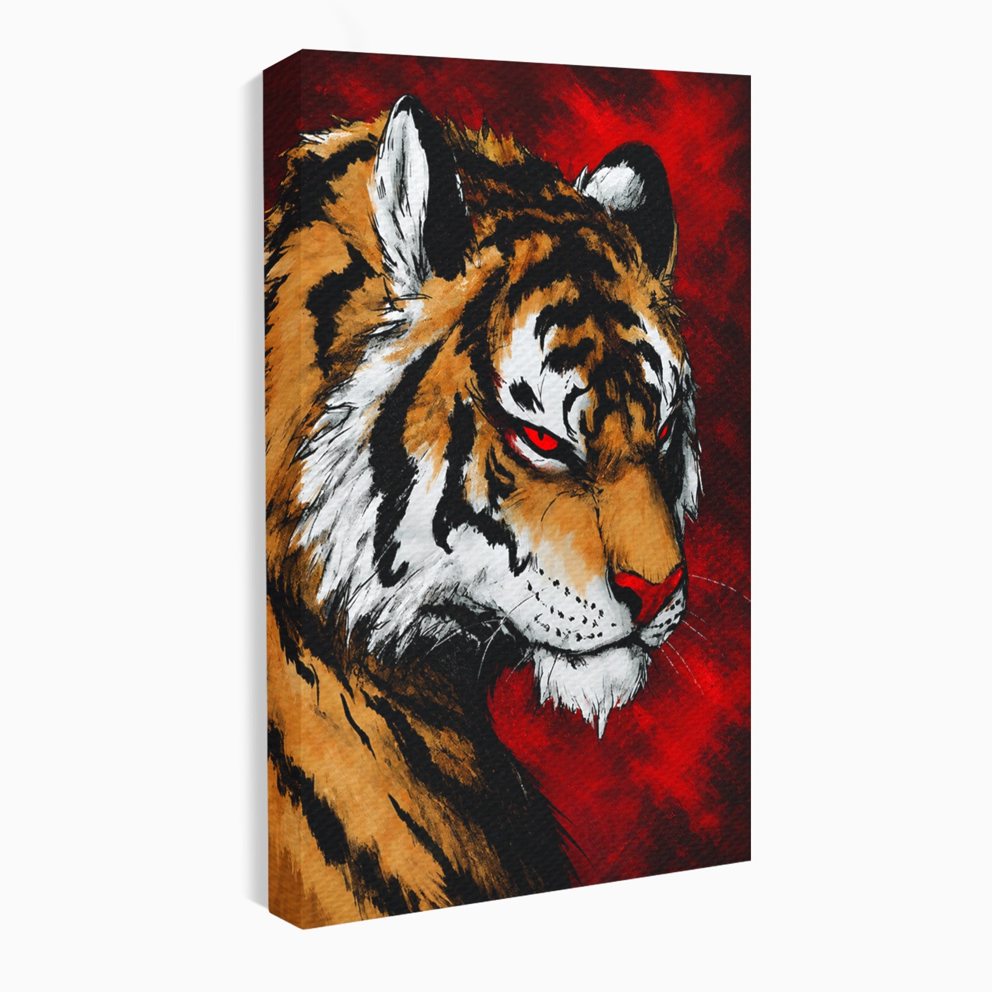 Tablou Canvas Premium LuxCanva® M1593, Tigrul Furtunos, Tigru, Animal, Salbatic, Putere, Dormitor, Culori Vibrante