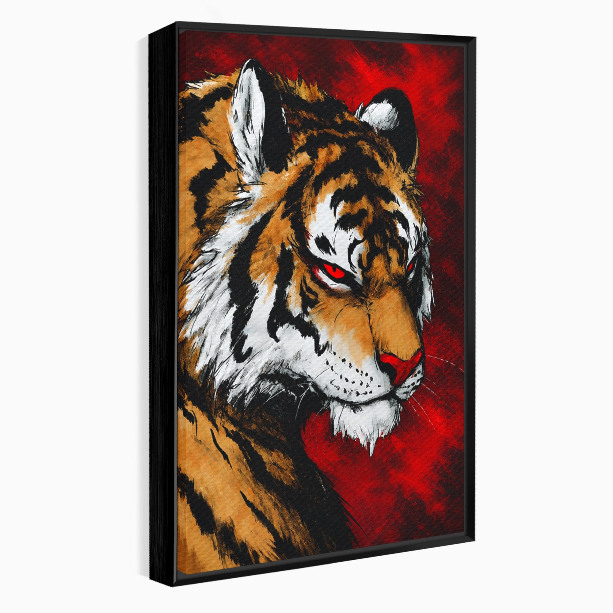 Tablou Canvas Premium LuxCanva® M1593, Tigrul Furtunos, Tigru, Animal, Salbatic, Putere, Dormitor, Culori Vibrante