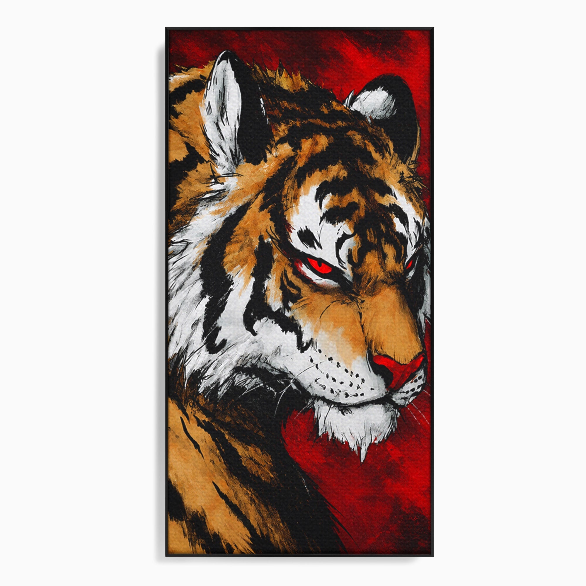Tablou Canvas Premium LuxCanva® M1593, Tigrul Furtunos, Tigru, Animal, Salbatic, Putere, Dormitor, Culori Vibrante