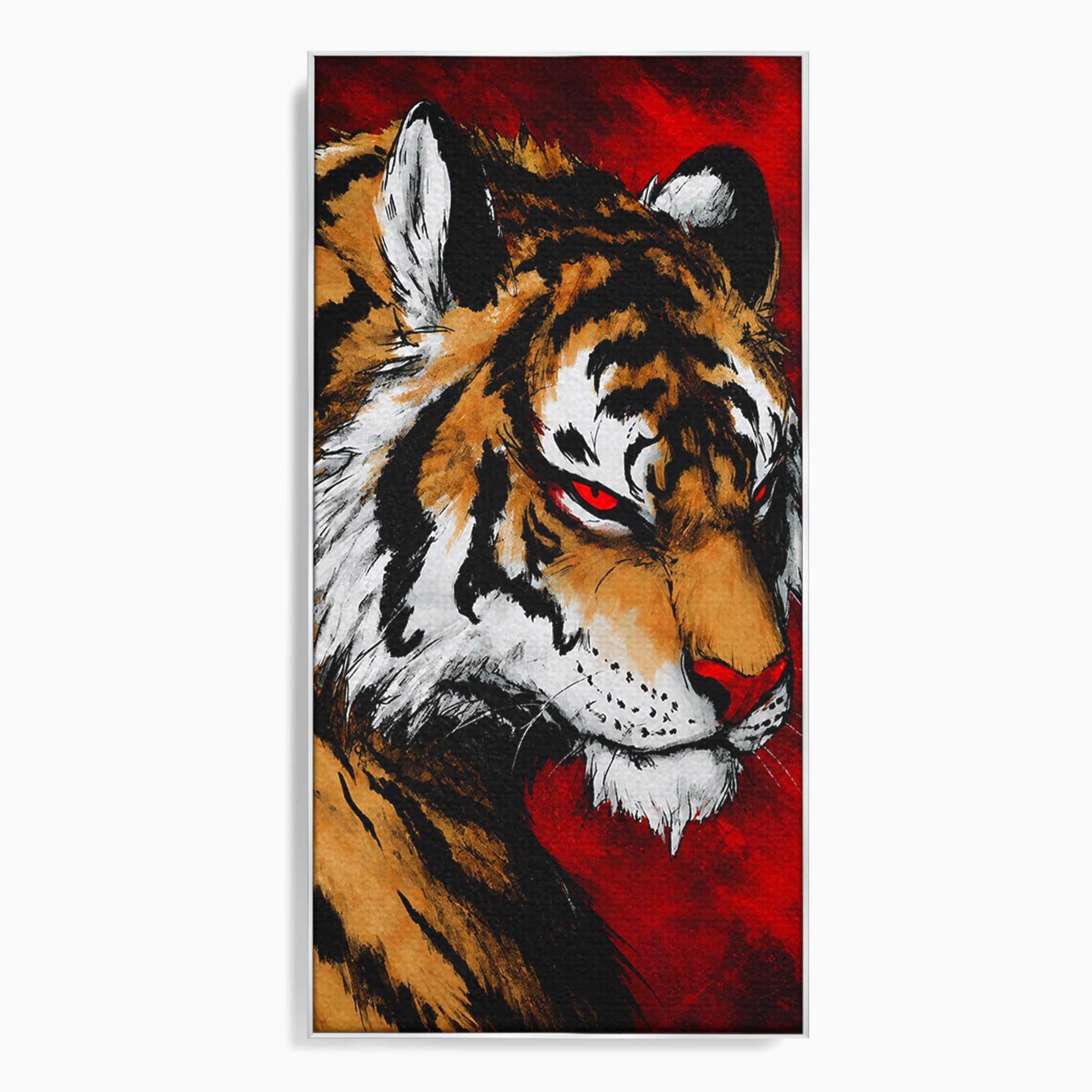 Tablou Canvas Premium LuxCanva® M1593, Tigrul Furtunos, Tigru, Animal, Salbatic, Putere, Dormitor, Culori Vibrante