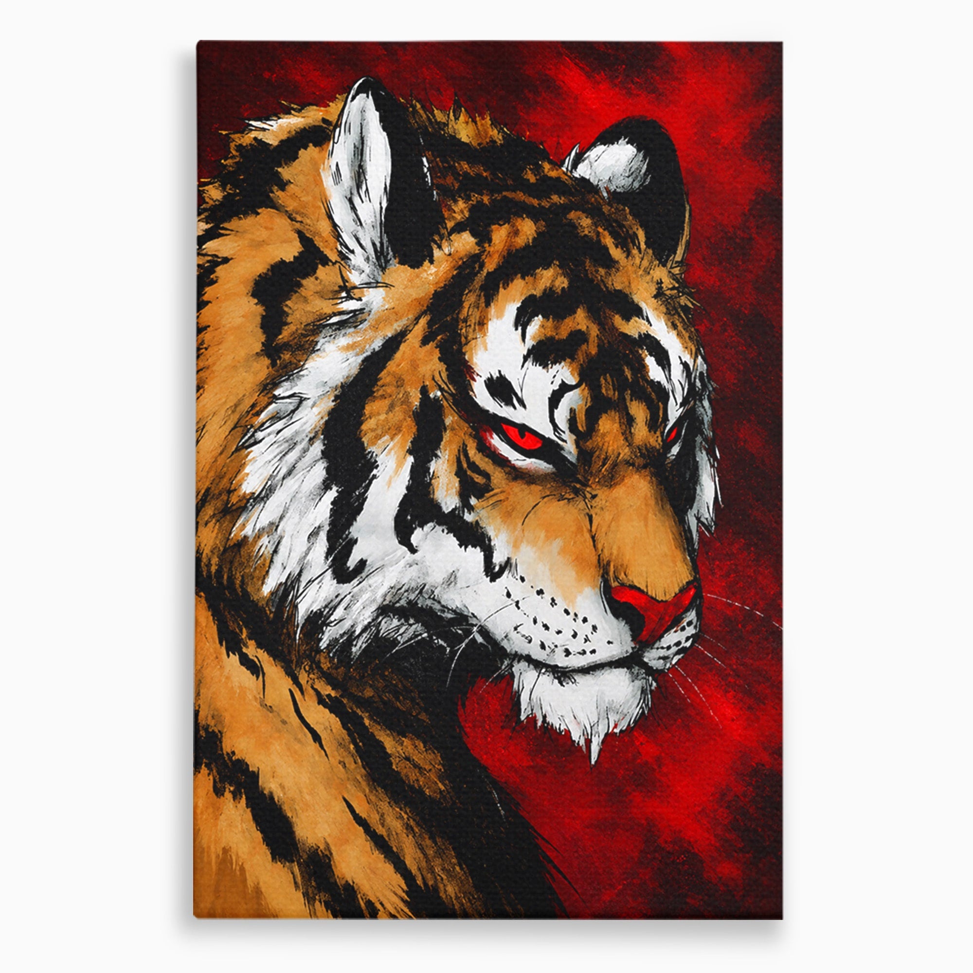 Tablou Canvas Premium LuxCanva® M1593, Tigrul Furtunos, Tigru, Animal, Salbatic, Putere, Dormitor, Culori Vibrante