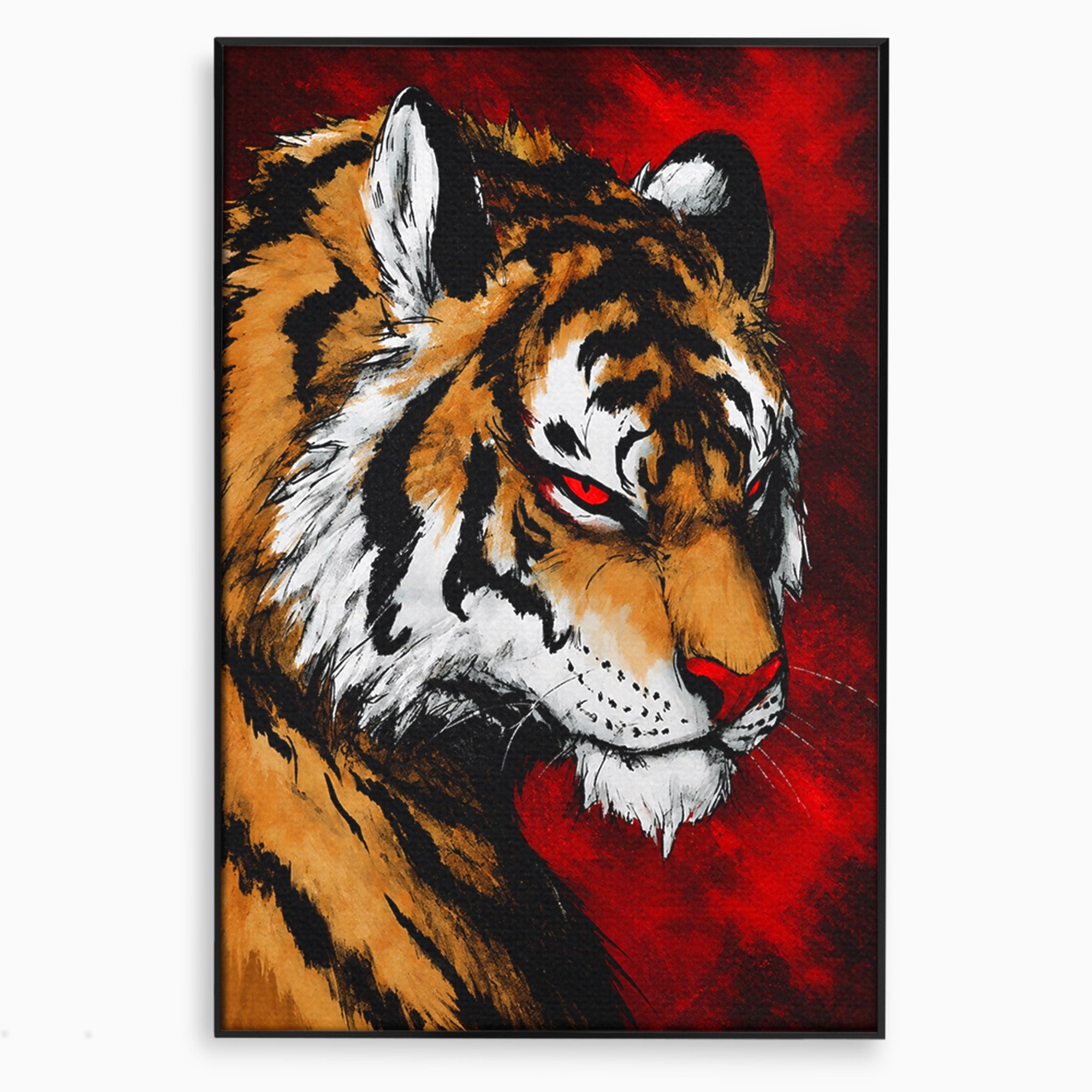 Tablou Canvas Premium LuxCanva® M1593, Tigrul Furtunos, Tigru, Animal, Salbatic, Putere, Dormitor, Culori Vibrante