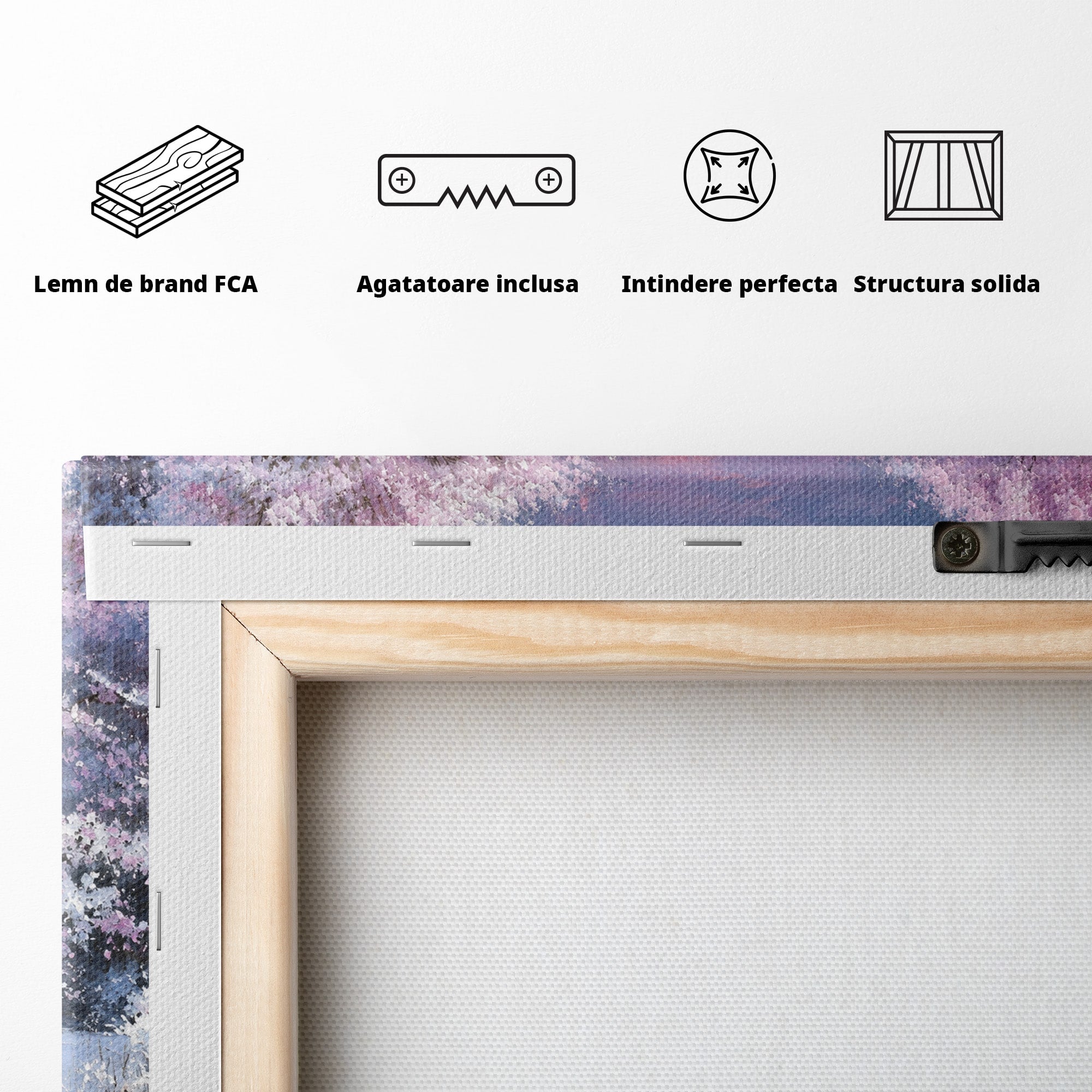Tablou Canvas Premium LuxCanva® M1594, Cerb In Peisaj De Iarna, Cerb, Iarna, Peisaj, Natura, Living, Culori Vibrante