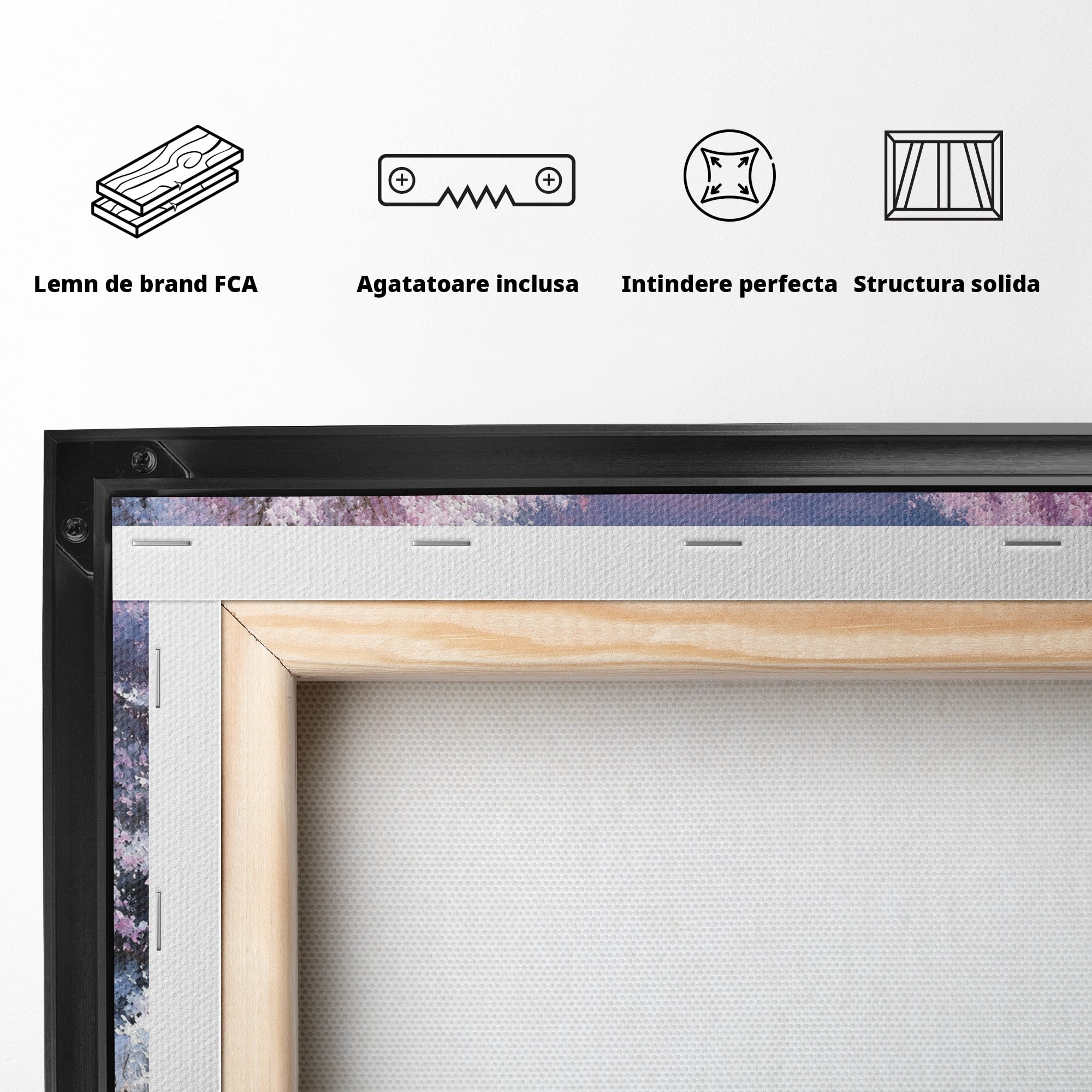 Tablou Canvas Premium LuxCanva® M1594, Cerb In Peisaj De Iarna, Cerb, Iarna, Peisaj, Natura, Living, Culori Vibrante