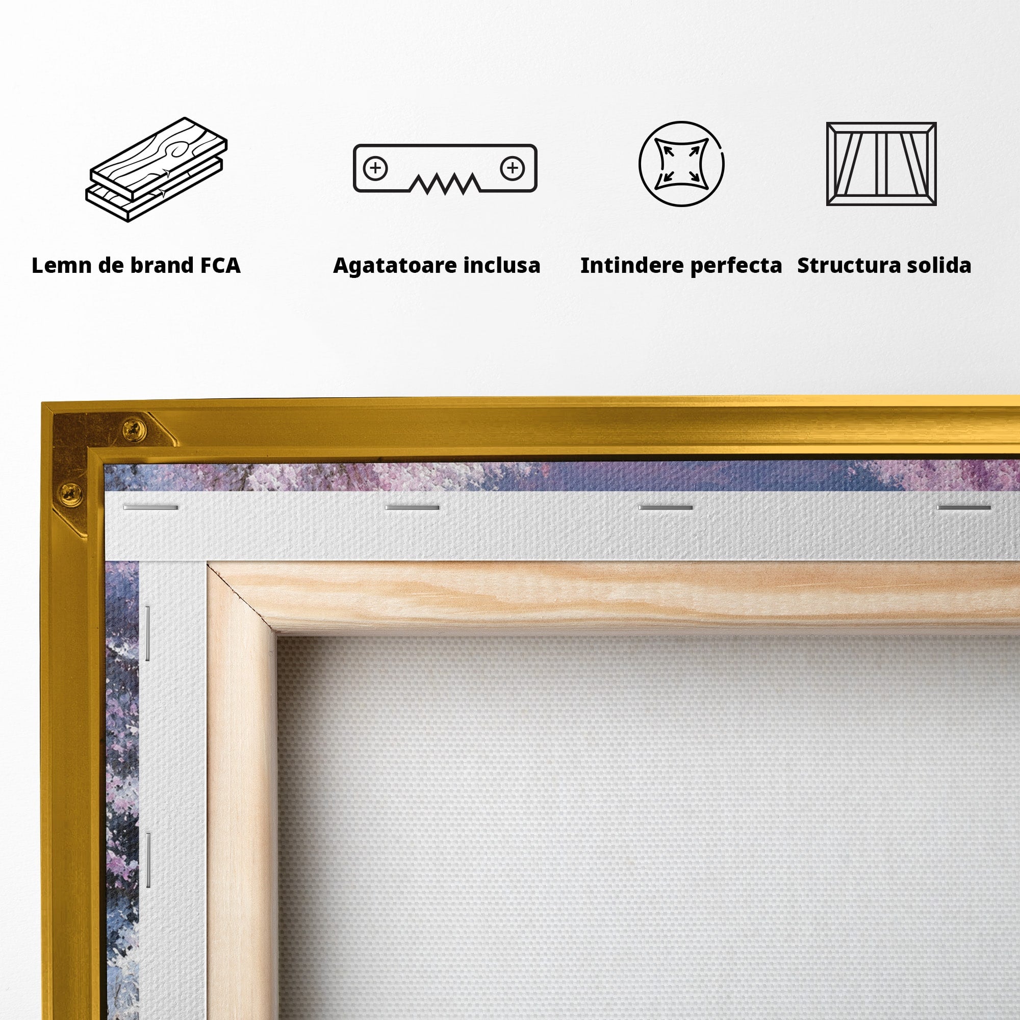 Tablou Canvas Premium LuxCanva® M1594, Cerb In Peisaj De Iarna, Cerb, Iarna, Peisaj, Natura, Living, Culori Vibrante