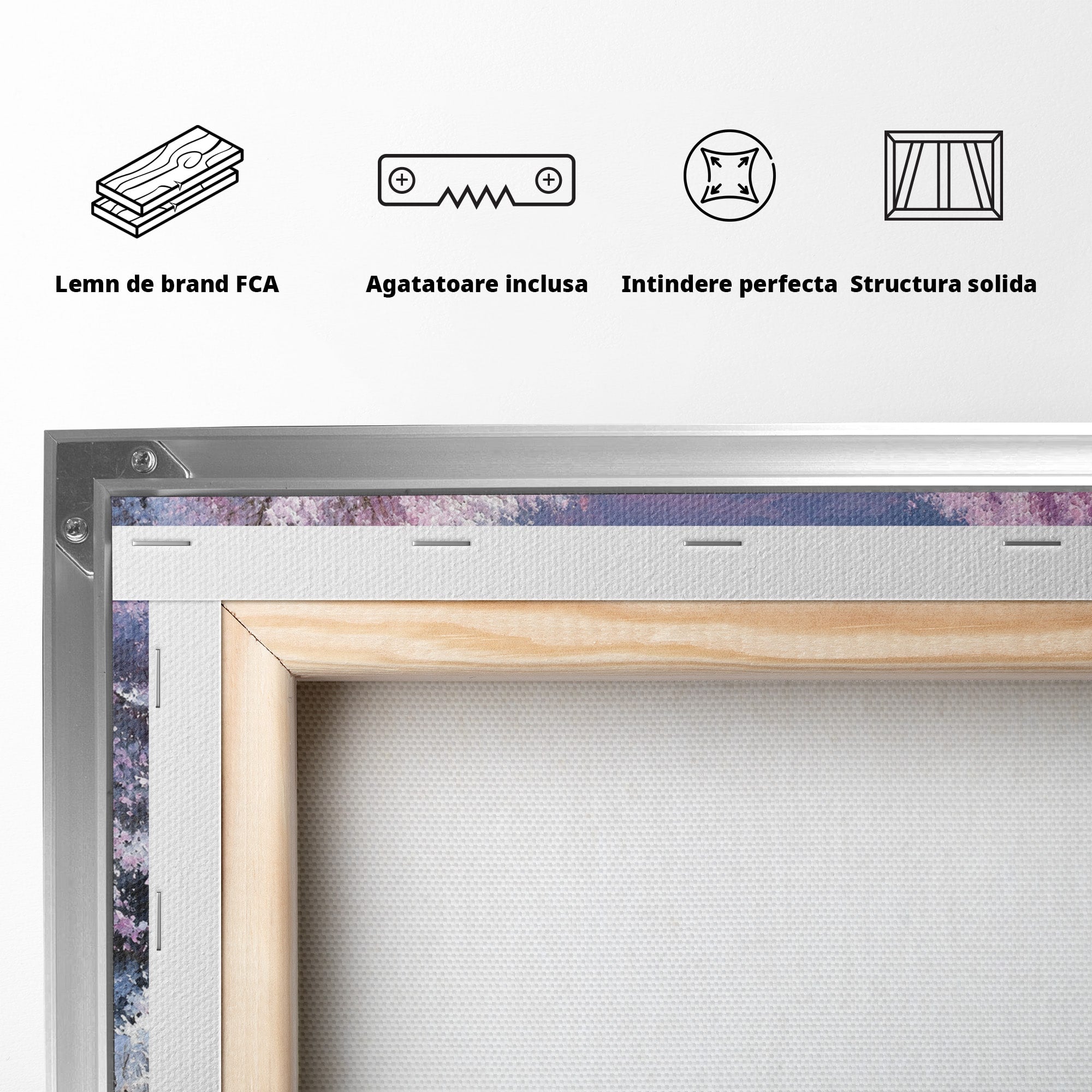 Tablou Canvas Premium LuxCanva® M1594, Cerb In Peisaj De Iarna, Cerb, Iarna, Peisaj, Natura, Living, Culori Vibrante
