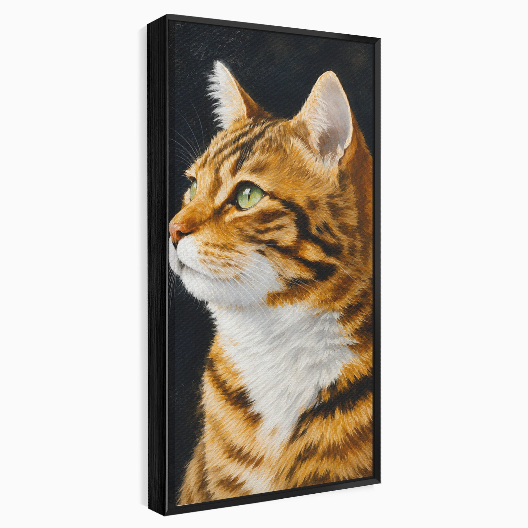Tablou Canvas Premium LuxCanva® M1595, Privirea Curioasă, Pisica, Portret, Animale, Realism, Dormitor, Culori Vibrante