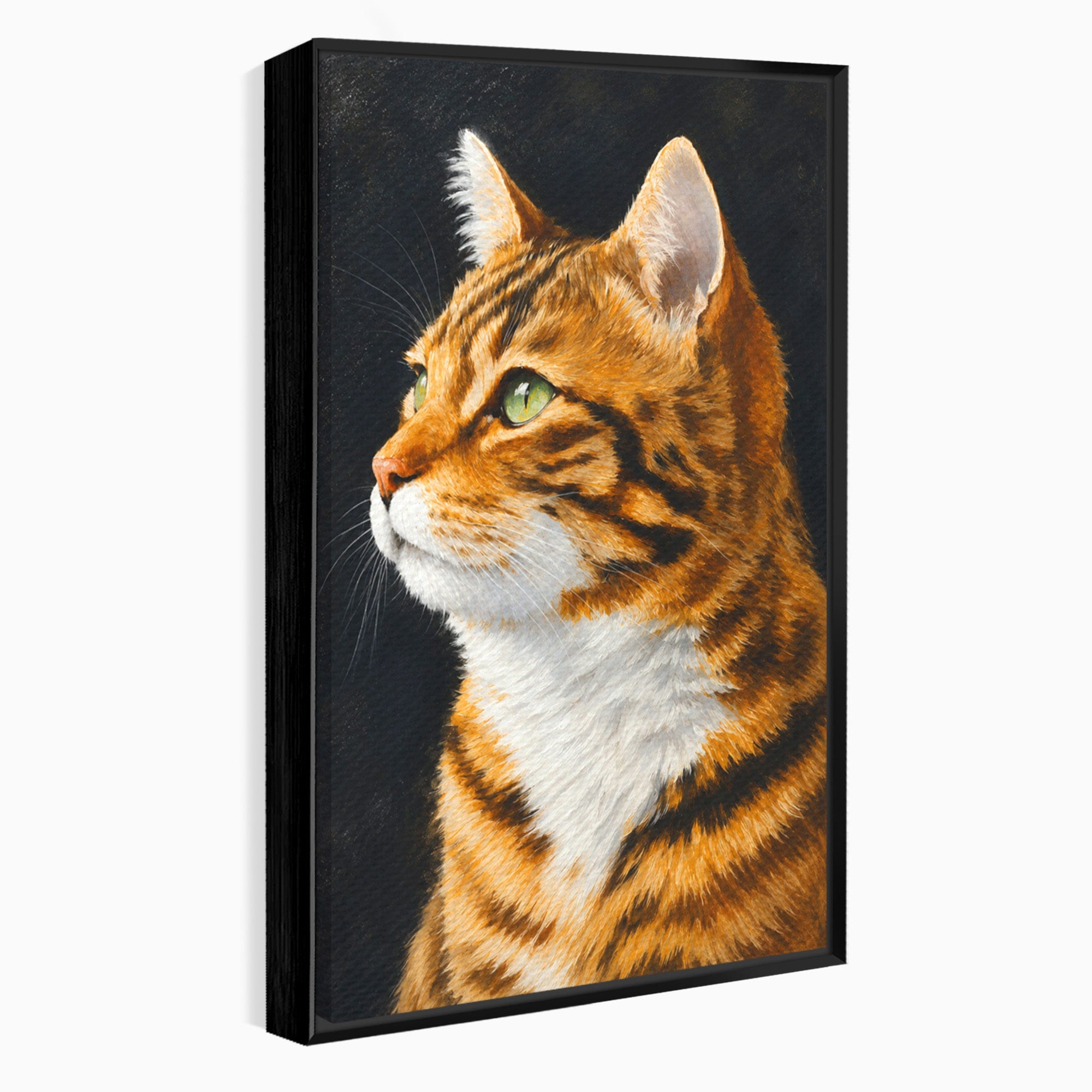 Tablou Canvas Premium LuxCanva® M1595, Privirea Curioasă, Pisica, Portret, Animale, Realism, Dormitor, Culori Vibrante