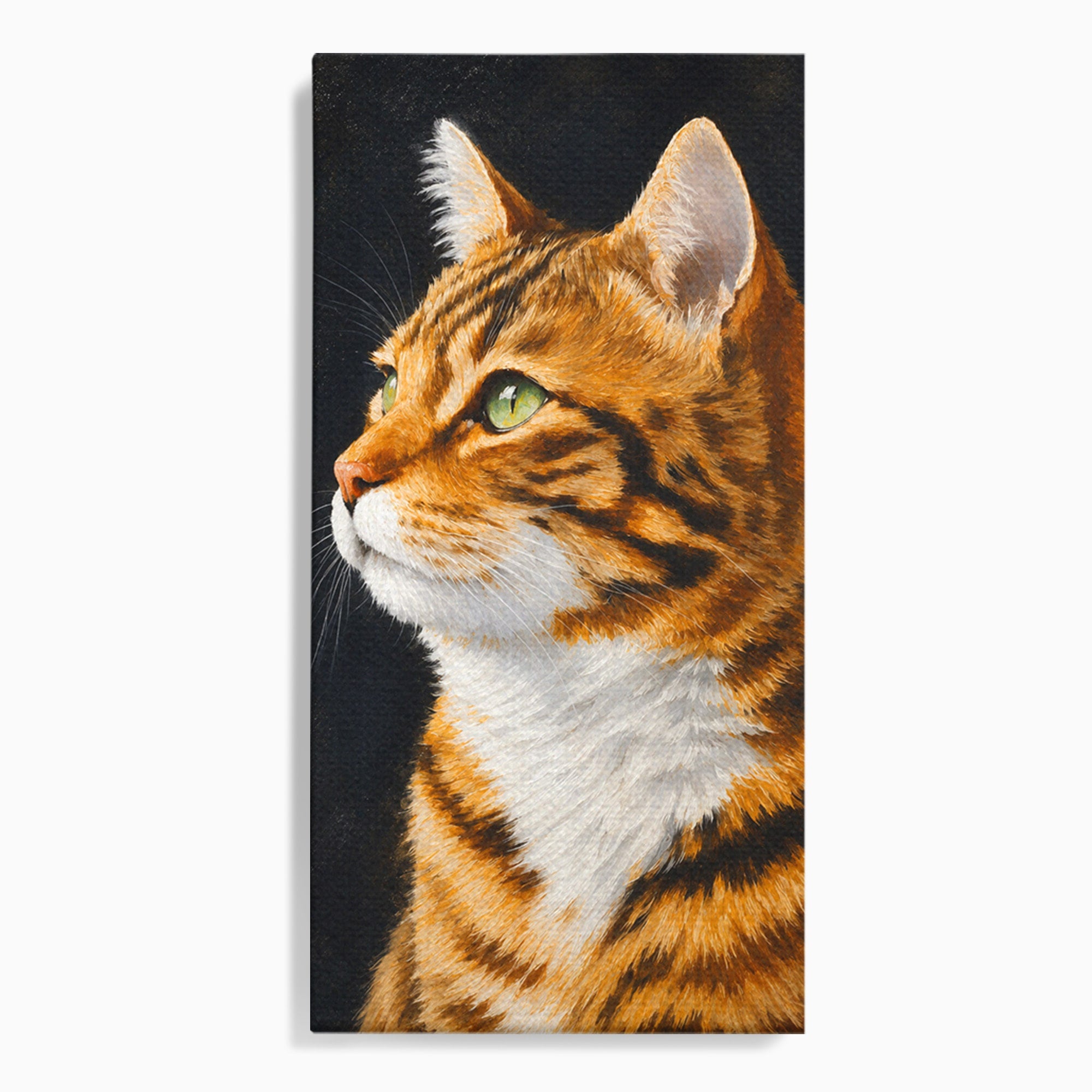 Tablou Canvas Premium LuxCanva® M1595, Privirea Curioasă, Pisica, Portret, Animale, Realism, Dormitor, Culori Vibrante