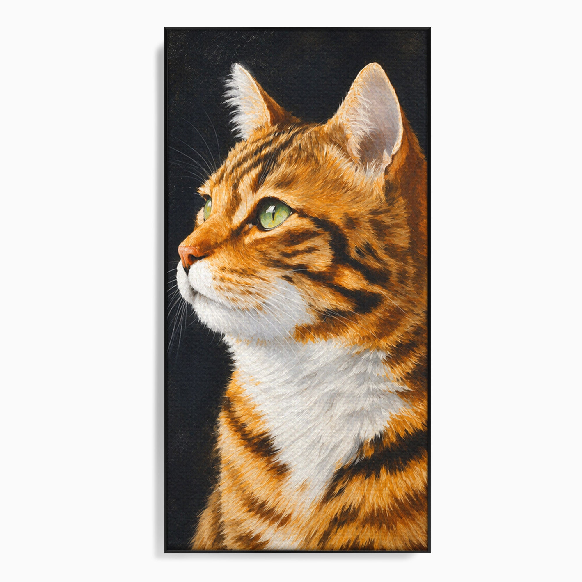 Tablou Canvas Premium LuxCanva® M1595, Privirea Curioasă, Pisica, Portret, Animale, Realism, Dormitor, Culori Vibrante