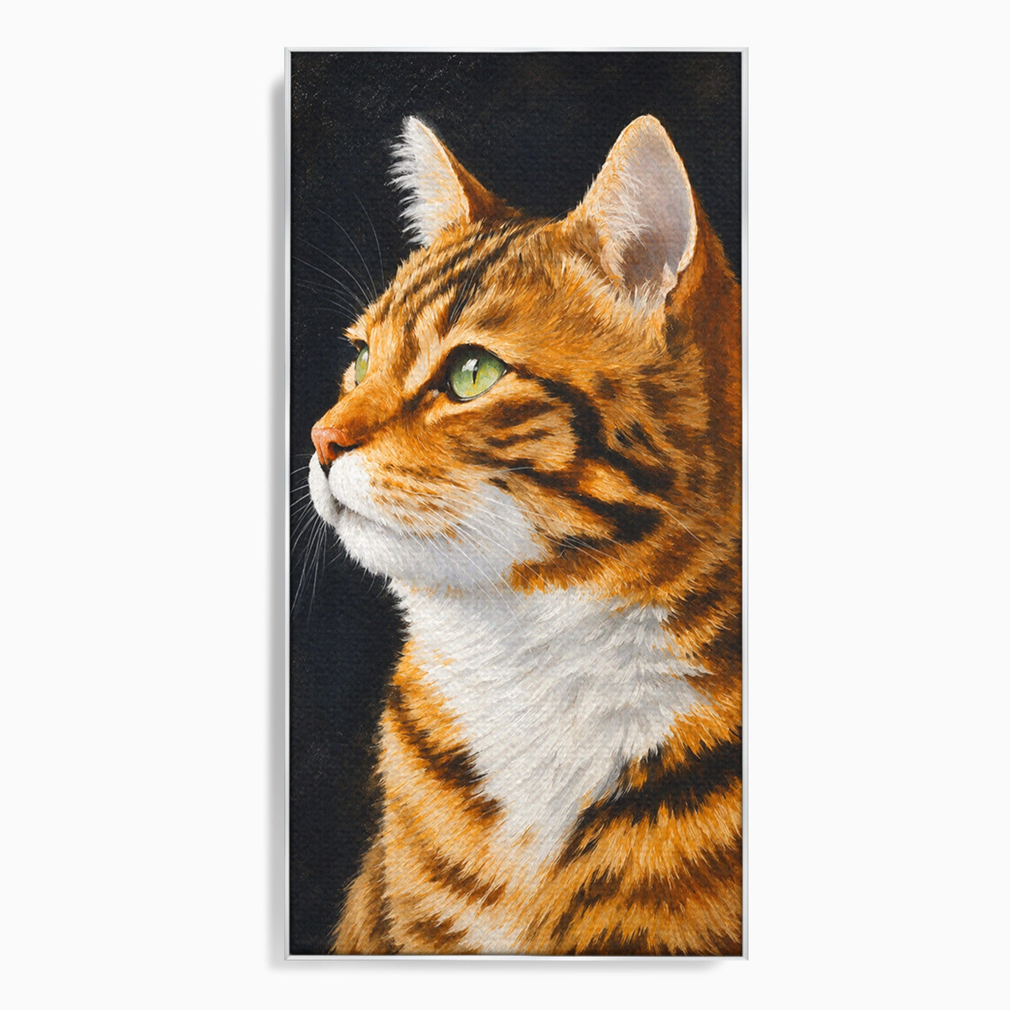 Tablou Canvas Premium LuxCanva® M1595, Privirea Curioasă, Pisica, Portret, Animale, Realism, Dormitor, Culori Vibrante