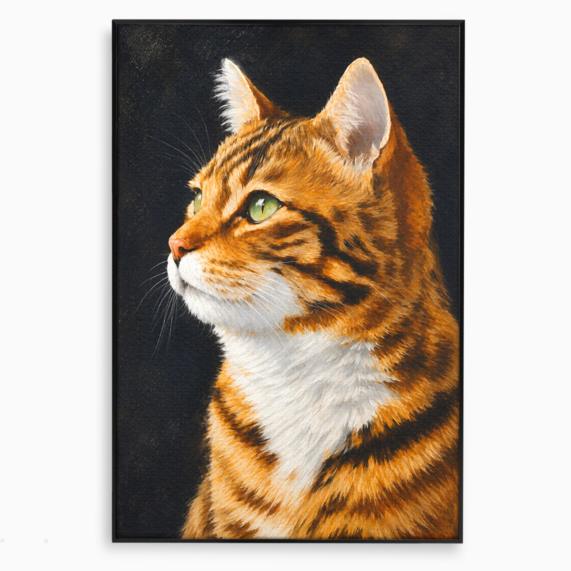 Tablou Canvas Premium LuxCanva® M1595, Privirea Curioasă, Pisica, Portret, Animale, Realism, Dormitor, Culori Vibrante