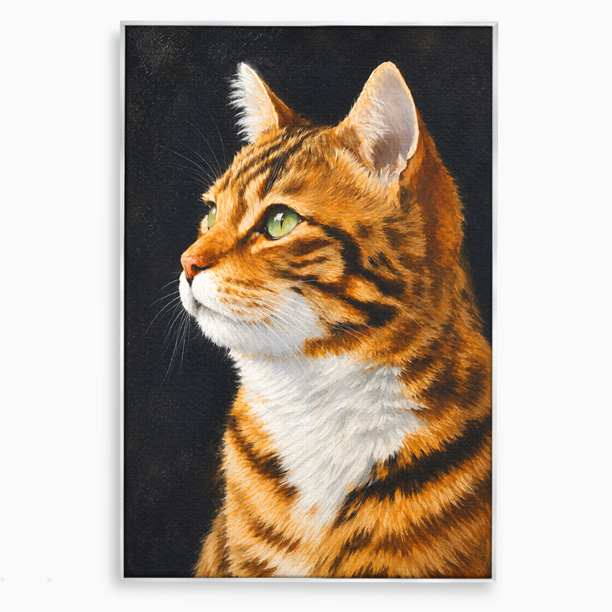 Tablou Canvas Premium LuxCanva® M1595, Privirea Curioasă, Pisica, Portret, Animale, Realism, Dormitor, Culori Vibrante