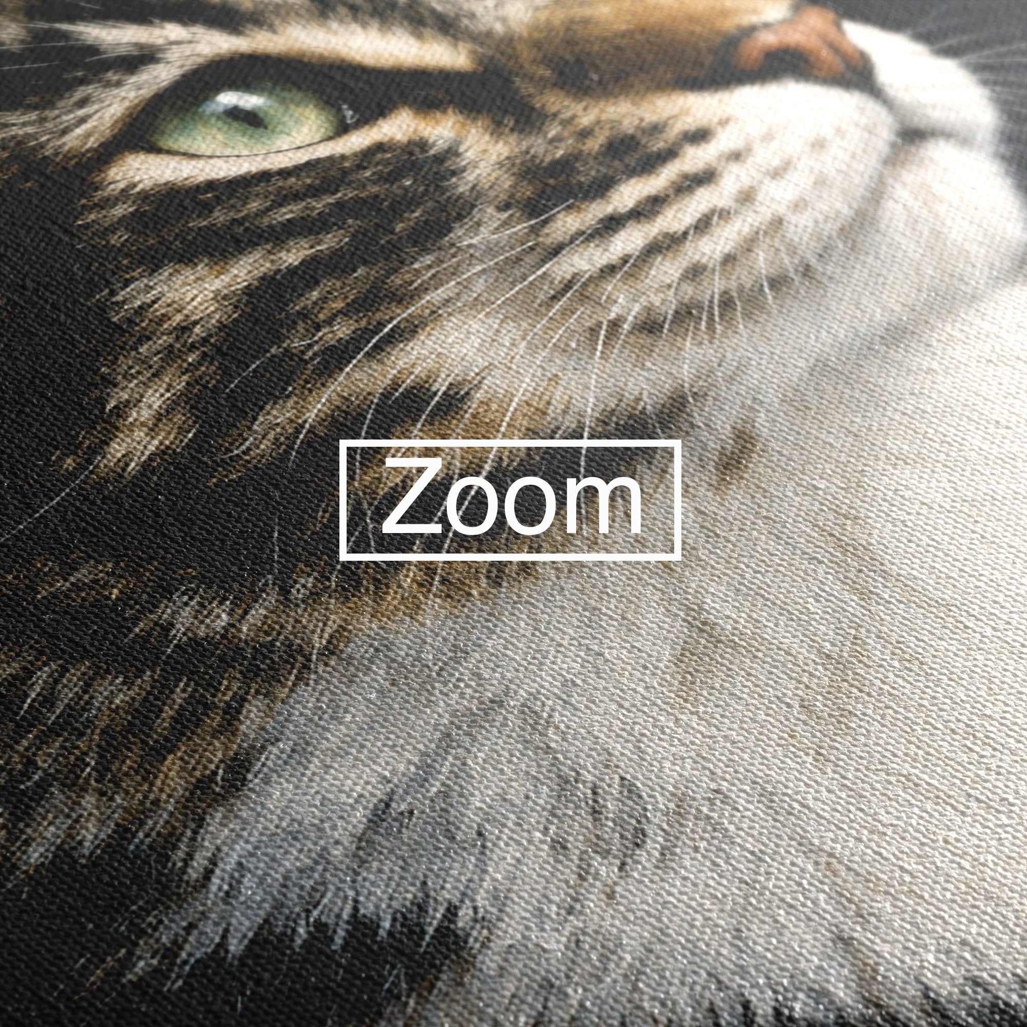 Tablou Canvas Premium LuxCanva® M1596, Pisica Privind In Departare, Pisica, Animale, Portret, Realism, Dormitor, Culori Vibrante