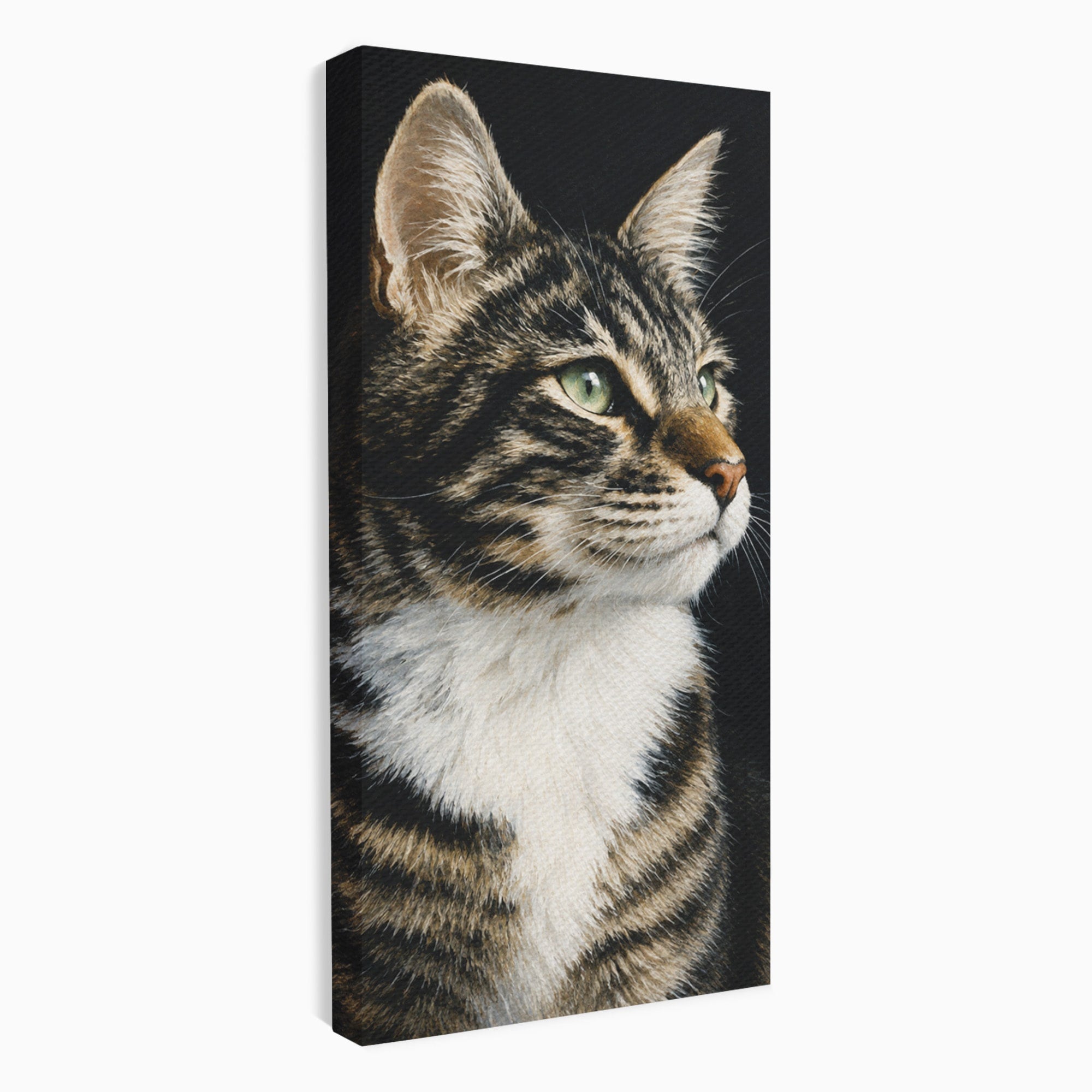 Tablou Canvas Premium LuxCanva® M1596, Pisica Privind In Departare, Pisica, Animale, Portret, Realism, Dormitor, Culori Vibrante