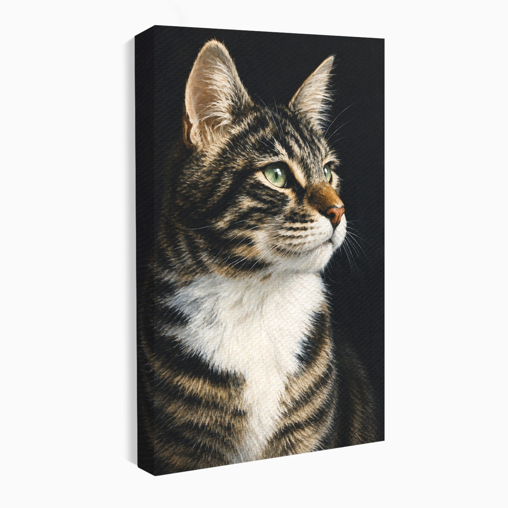 Tablou Canvas Premium LuxCanva® M1596, Pisica Privind In Departare, Pisica, Animale, Portret, Realism, Dormitor, Culori Vibrante