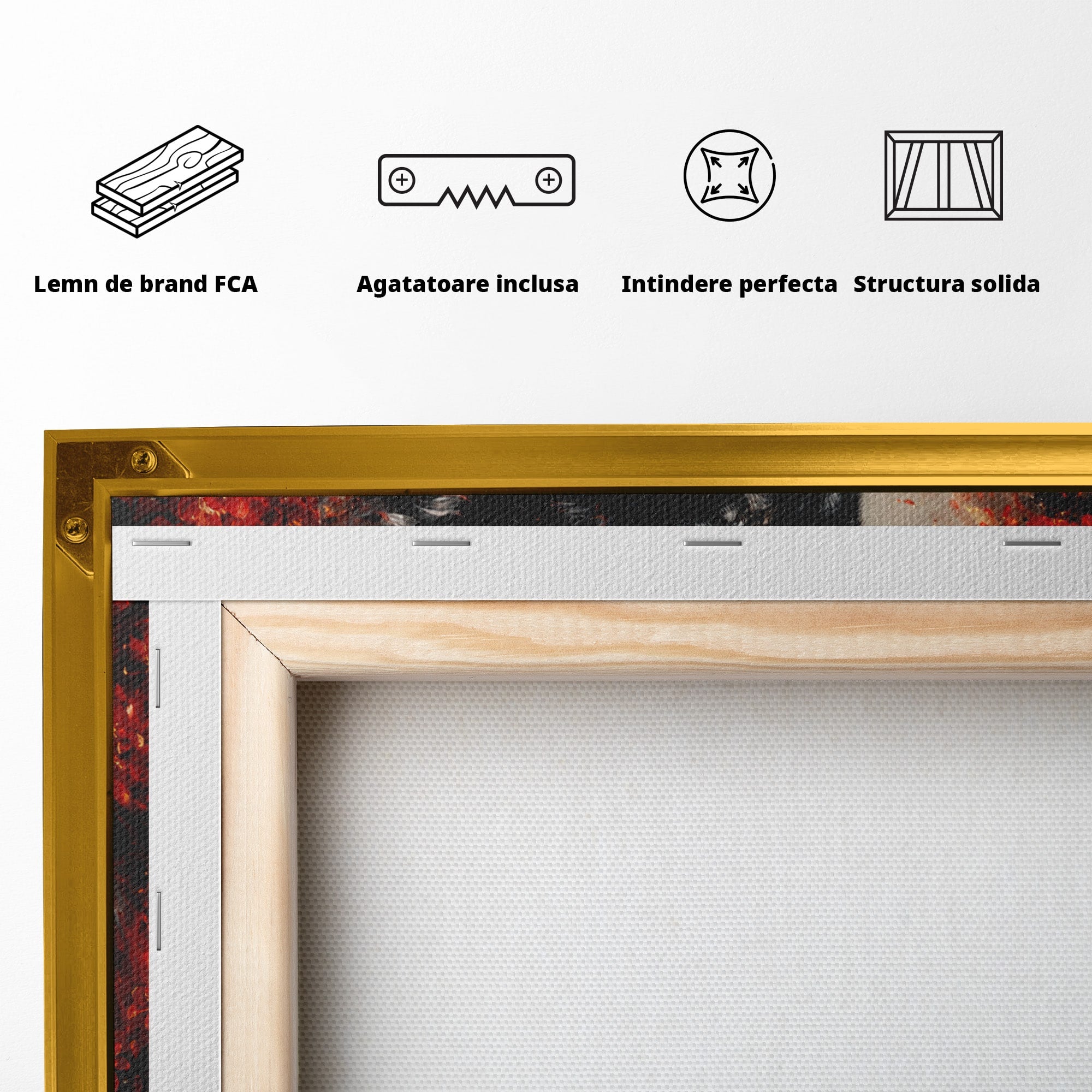 Tablou Canvas Premium LuxCanva® M1597, Lupul Mistic, Lup, Natura, Mistic, Flori, Living, Culori Vibrante