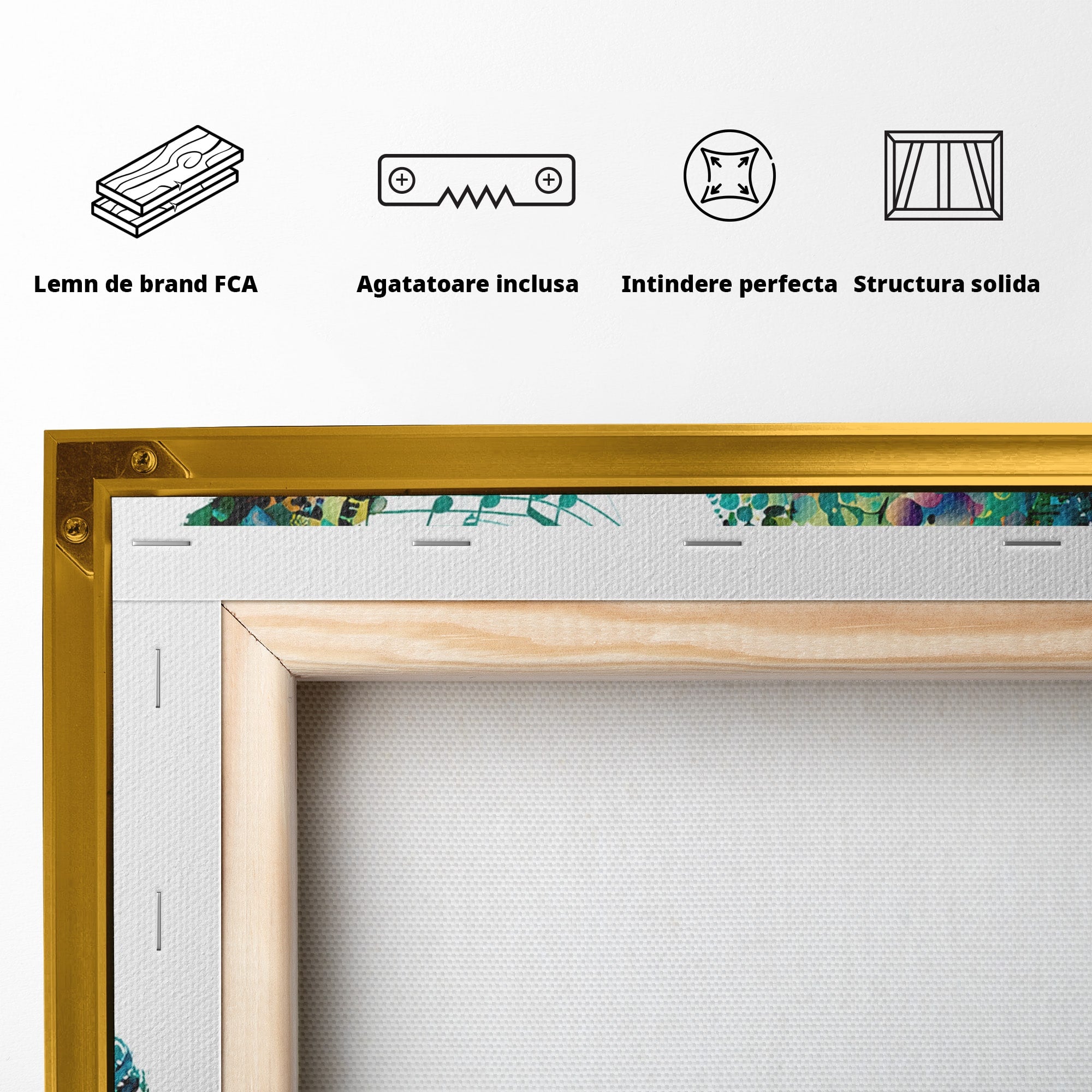 Tablou Canvas Premium LuxCanva® M1598, Pisica Muzicala, Pisica, Muzica, Abstract, Arta Moderna, Living, Culori Vibrante