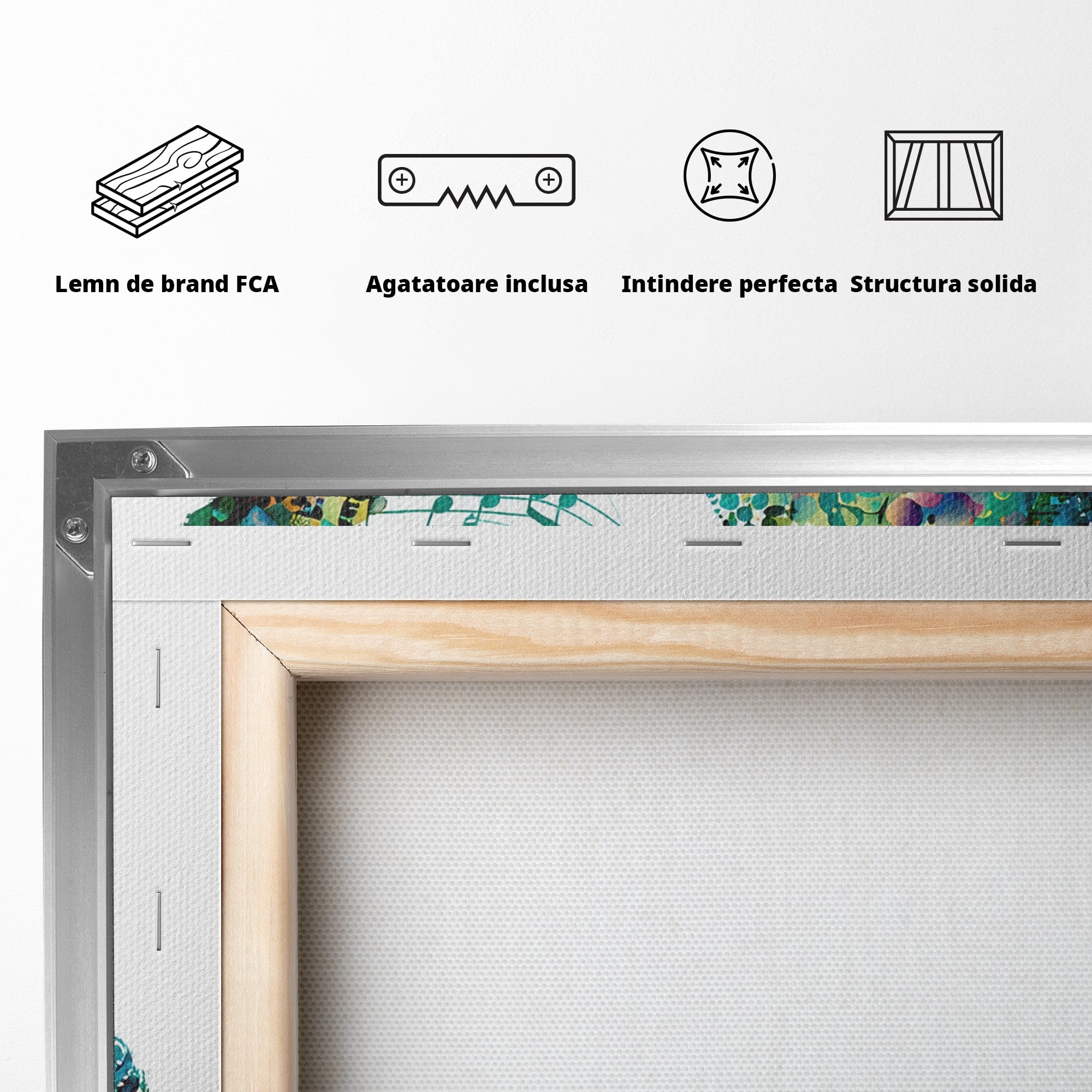 Tablou Canvas Premium LuxCanva® M1598, Pisica Muzicala, Pisica, Muzica, Abstract, Arta Moderna, Living, Culori Vibrante