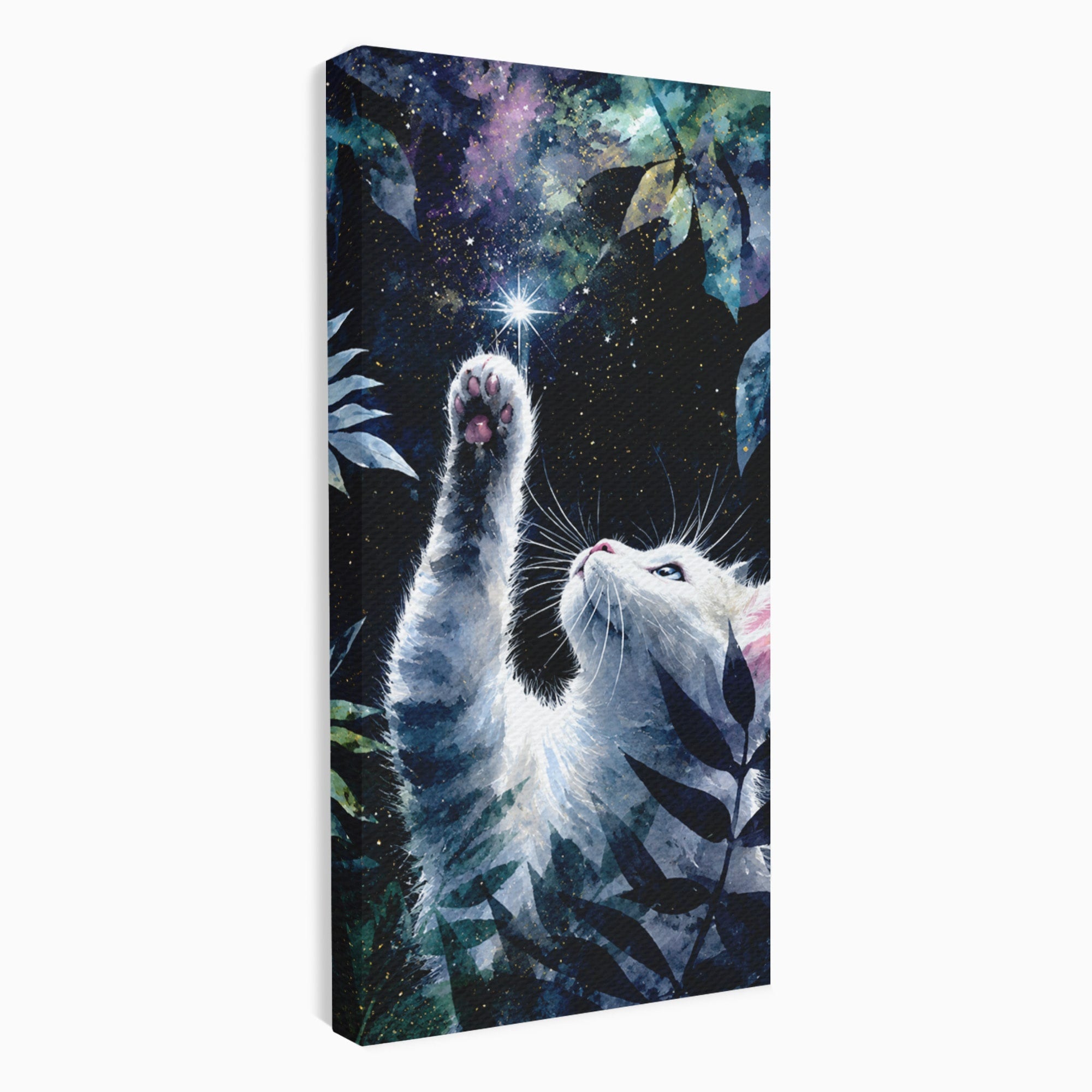 Tablou Canvas Premium LuxCanva® M1599, Micul Visător, Pisica, Stea, Natura, Noapte, Dormitor, Culori Vibrante